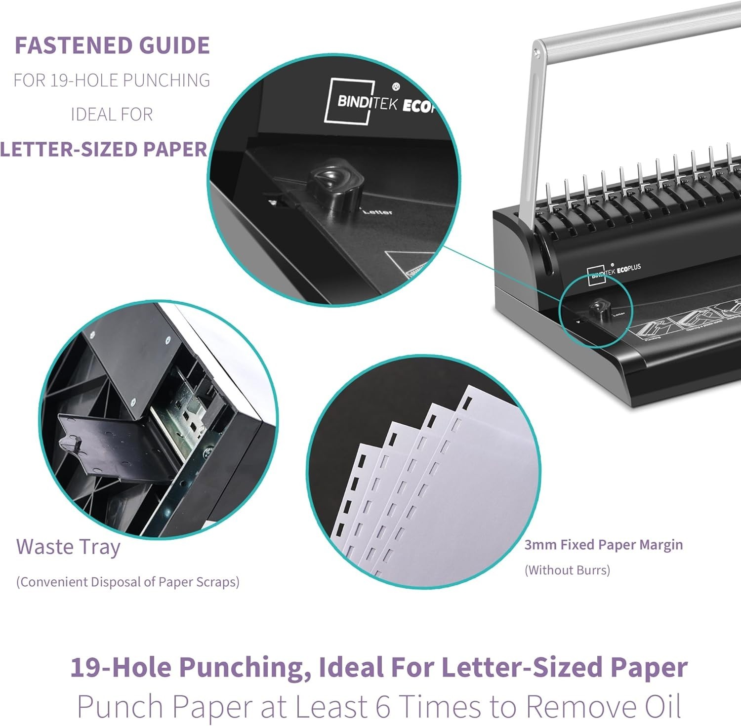 Easy-to-Use Comb Binder with 30 Combs for Letter Size Documents – 145 Sheets