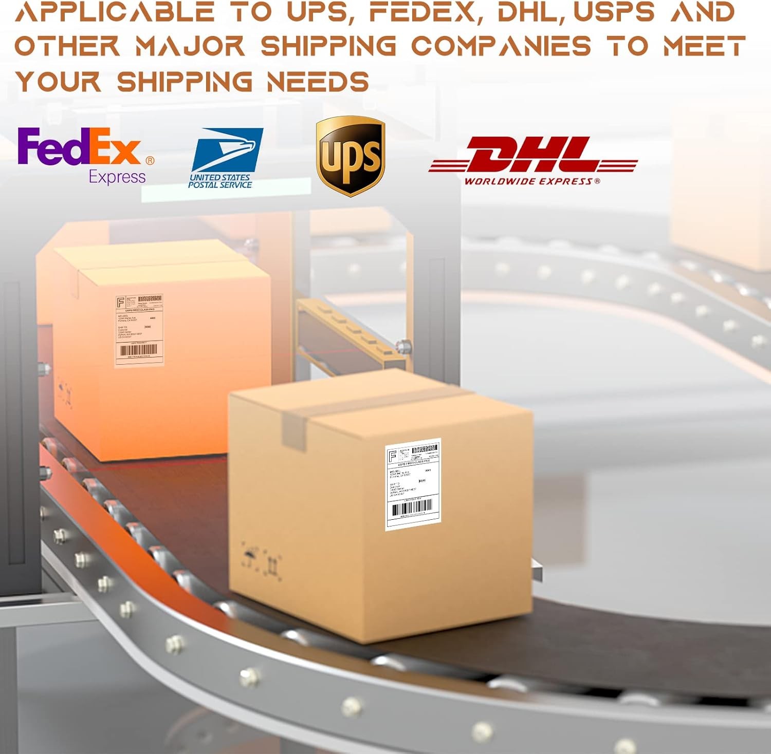 4×6 Perforated Direct Thermal Address Shipping Labels For Rollo & Zebra Fanfold