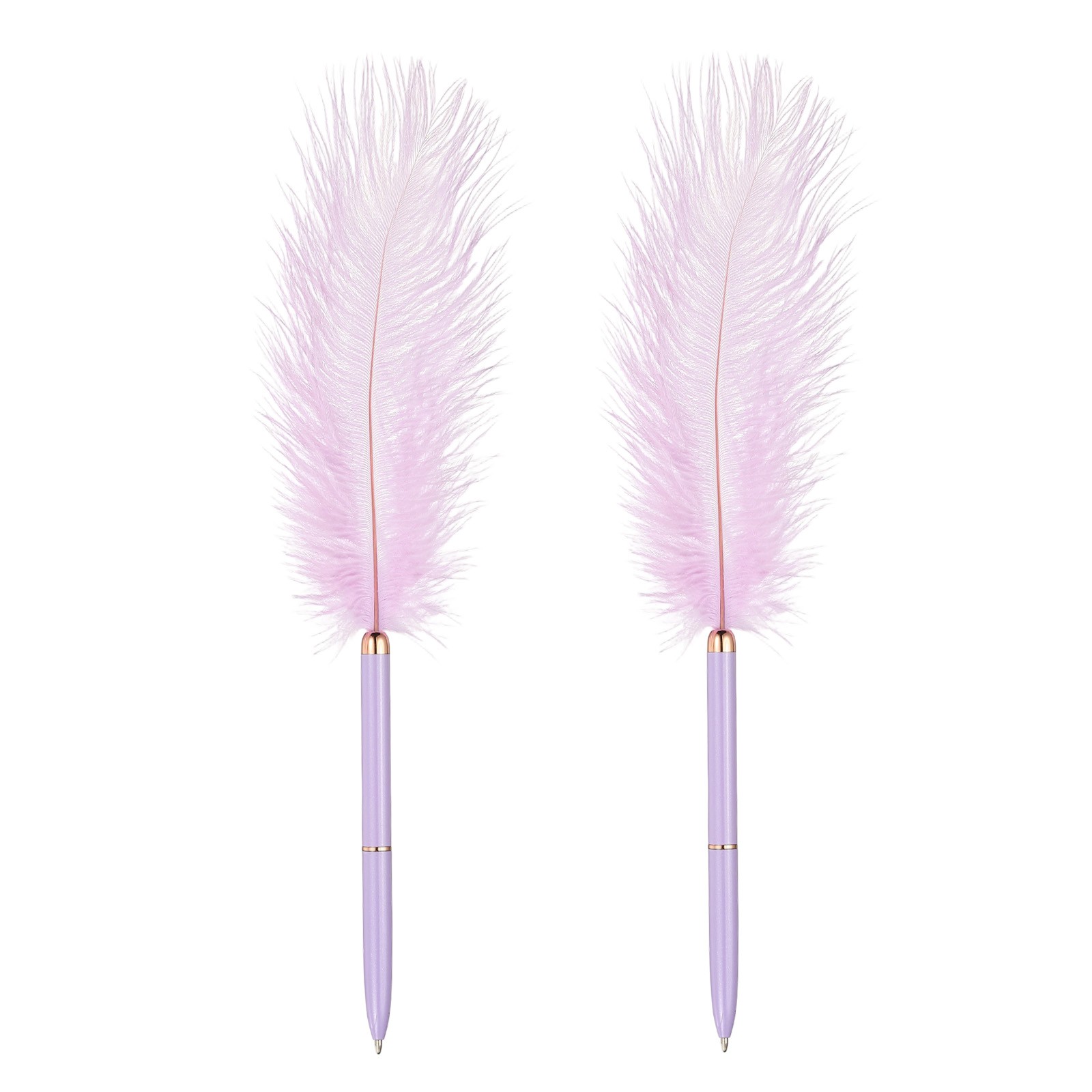 Feather Ballpoint Pens Bulk, 2Pcs Writing Pens Style 1, Purple