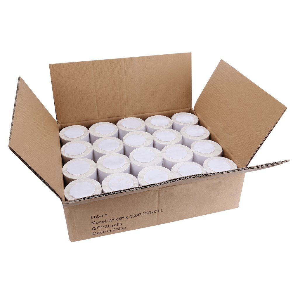 100 Rolls Direct Thermal Labels 250/Roll 4×6 For Zebra LP2844 Eltron ZP450