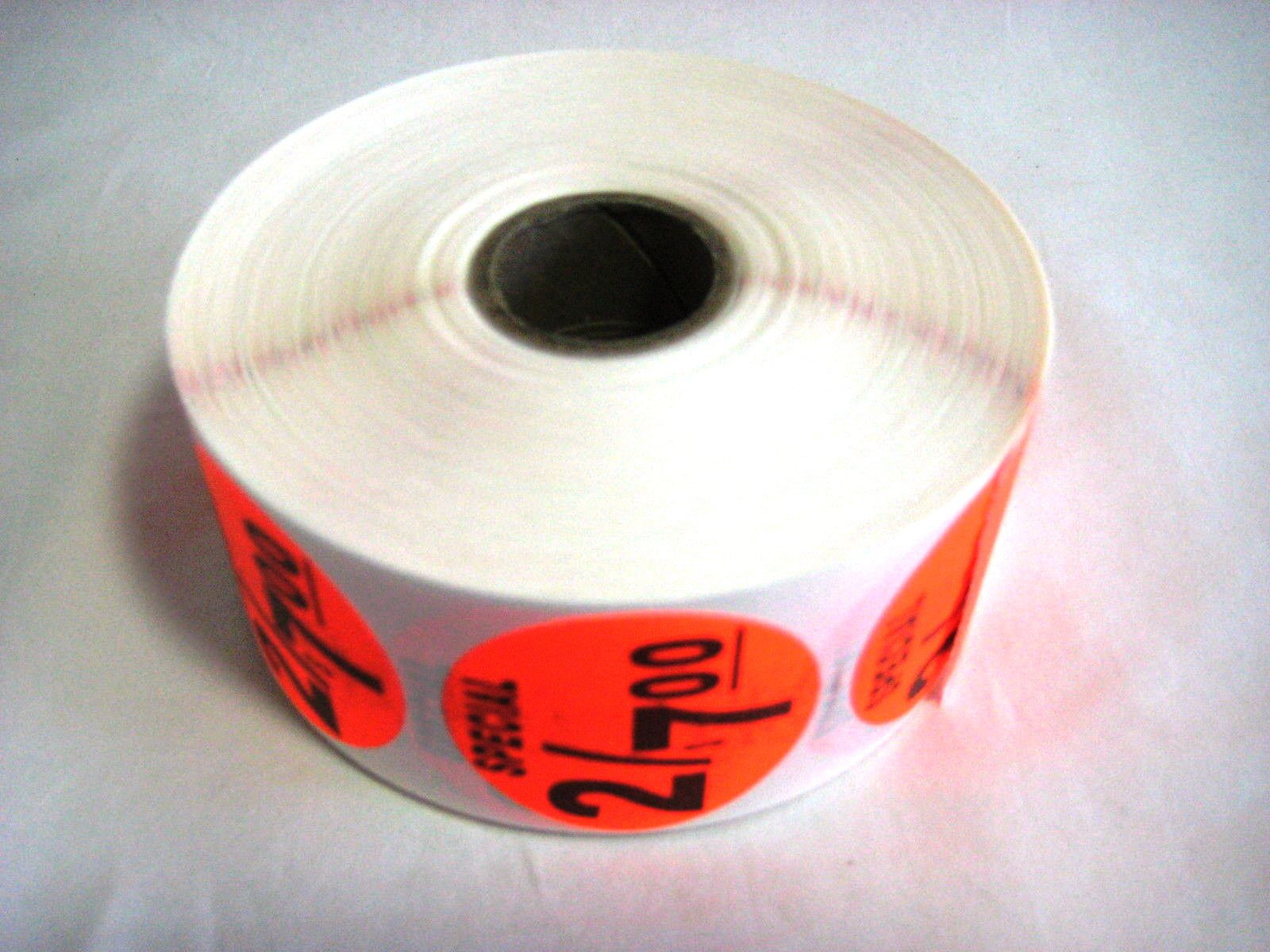 1000 Round Bright Red Special 2/7.00 Price Point Retail Labels 1.5″ Stickers