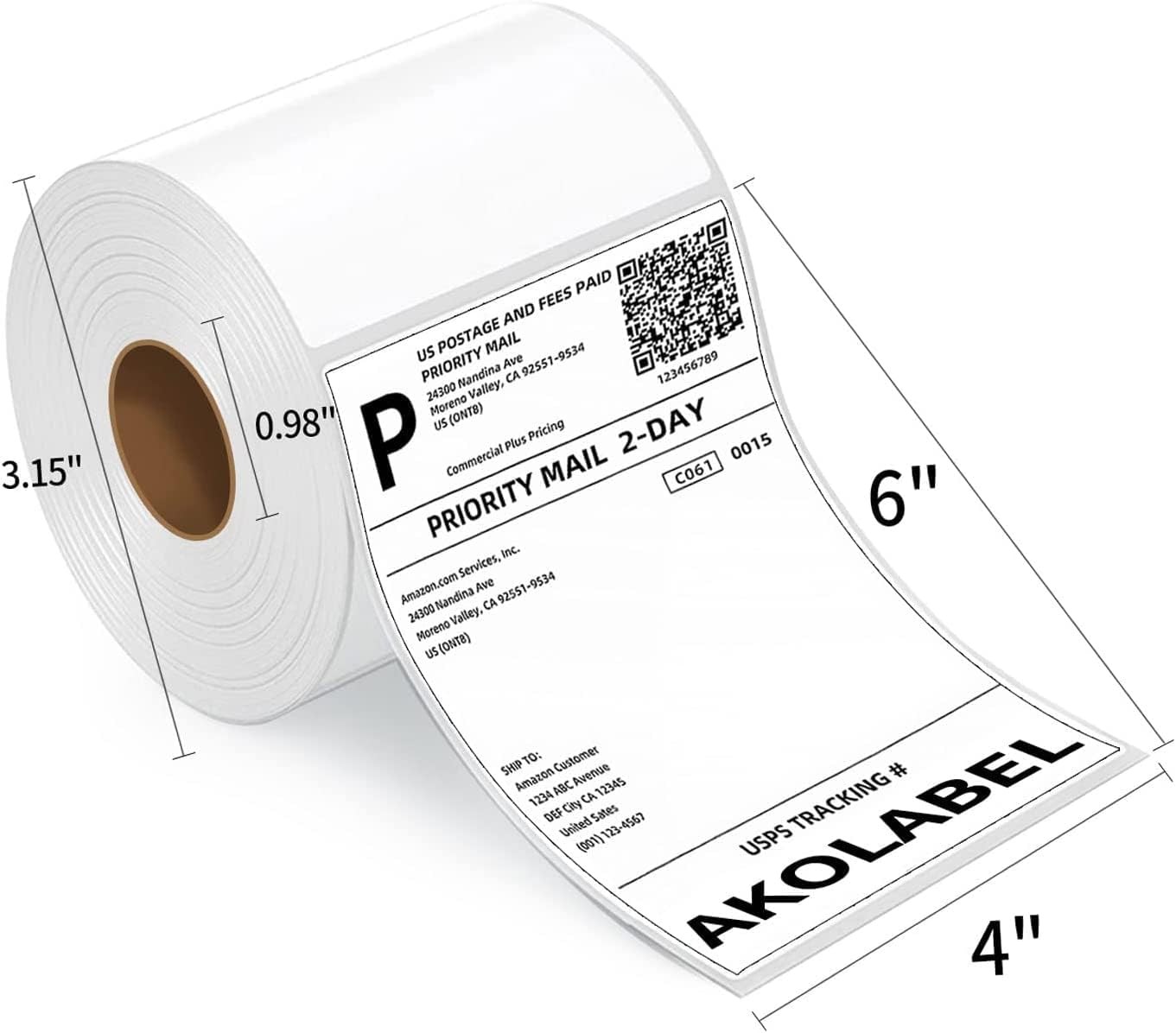20 Roll Blue 4×6 Direct Thermal Shipping Blank Labels for Zebra & Rollo 250/Roll