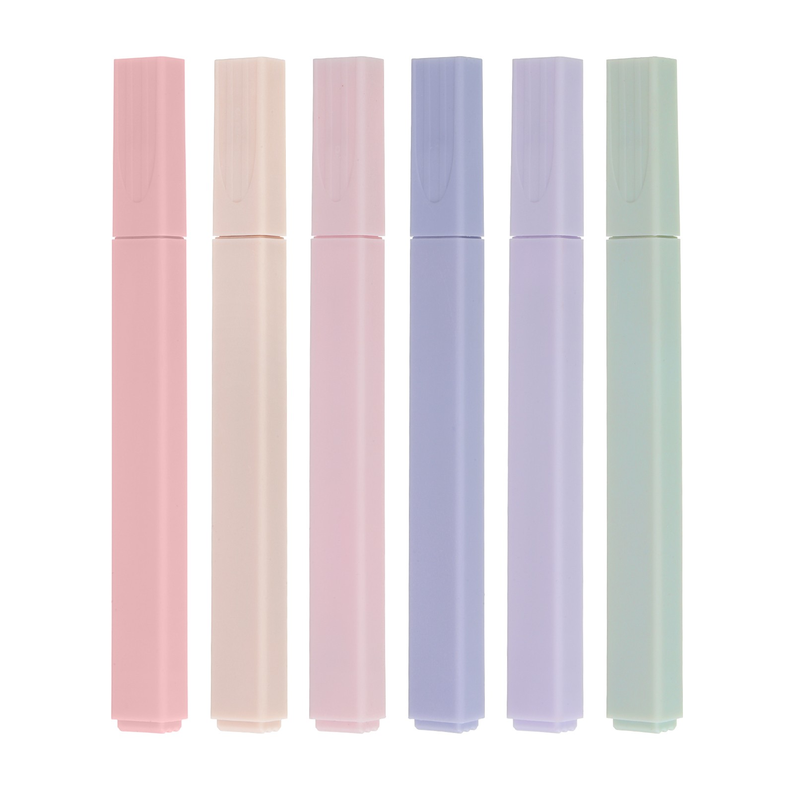 Highlighter Pen, 6 Pack Marker Pens Style 1, Green/Purple/Pink/Blue/Grey/Red