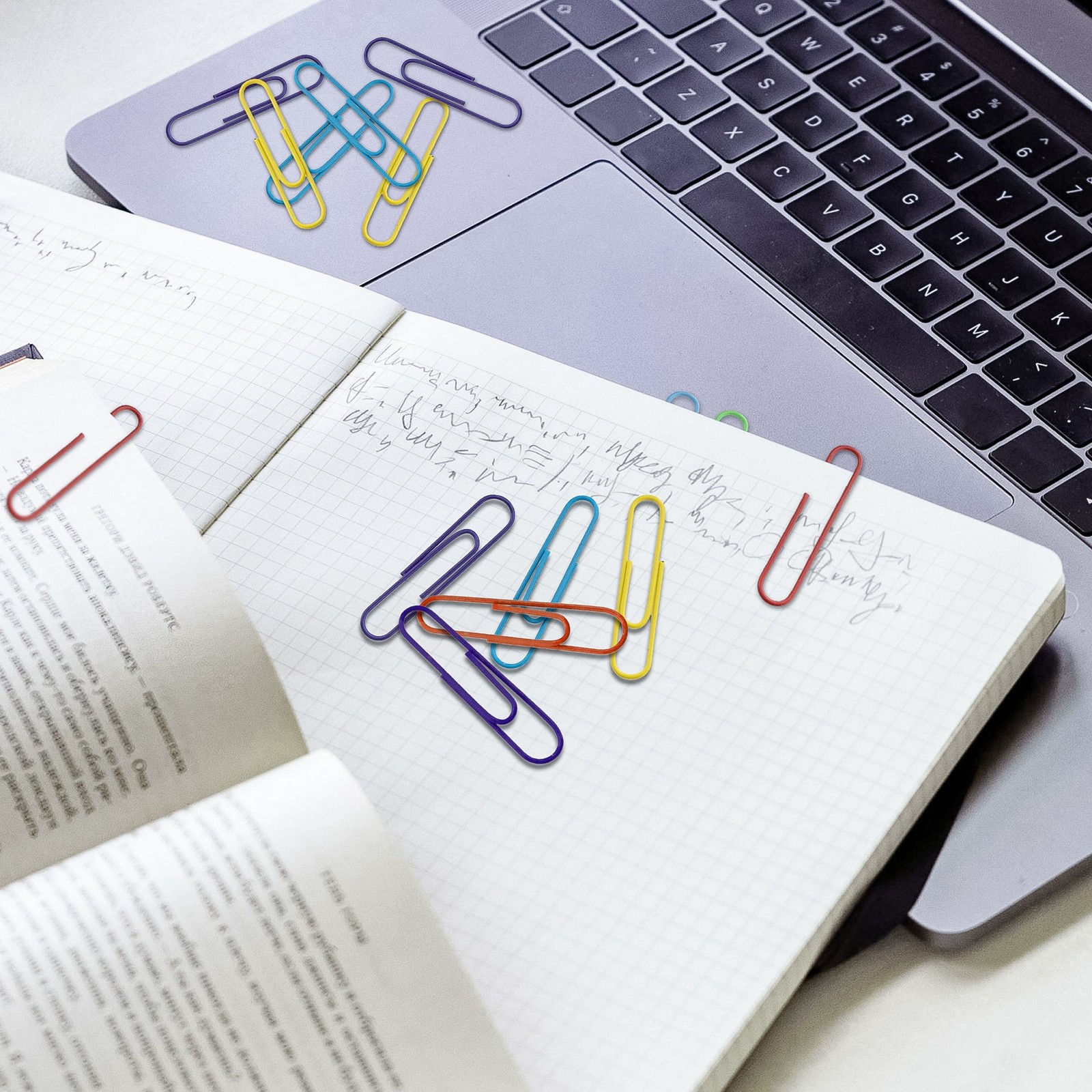 BAZIC Jumbo (50mm) Color Paper Clips (100/Pack), pack of 24