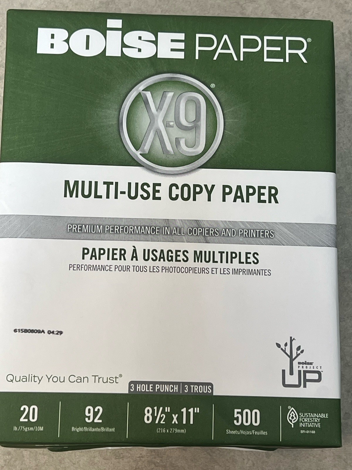 2 Reams Boise 3 Hole Punch Copy Paper 8.5″ x 11″ Multi-Use 20lb 500 Sheets