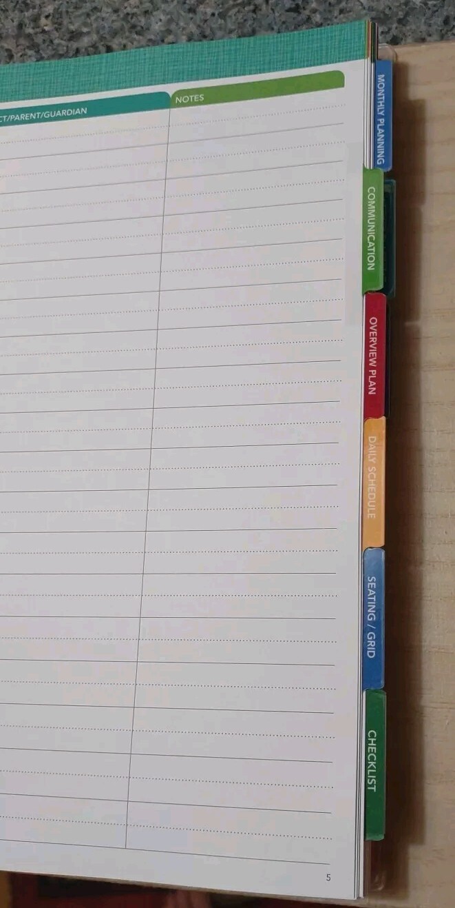 Global Printed Products Undated Teacher Planner 52 Weeks w/Stickers