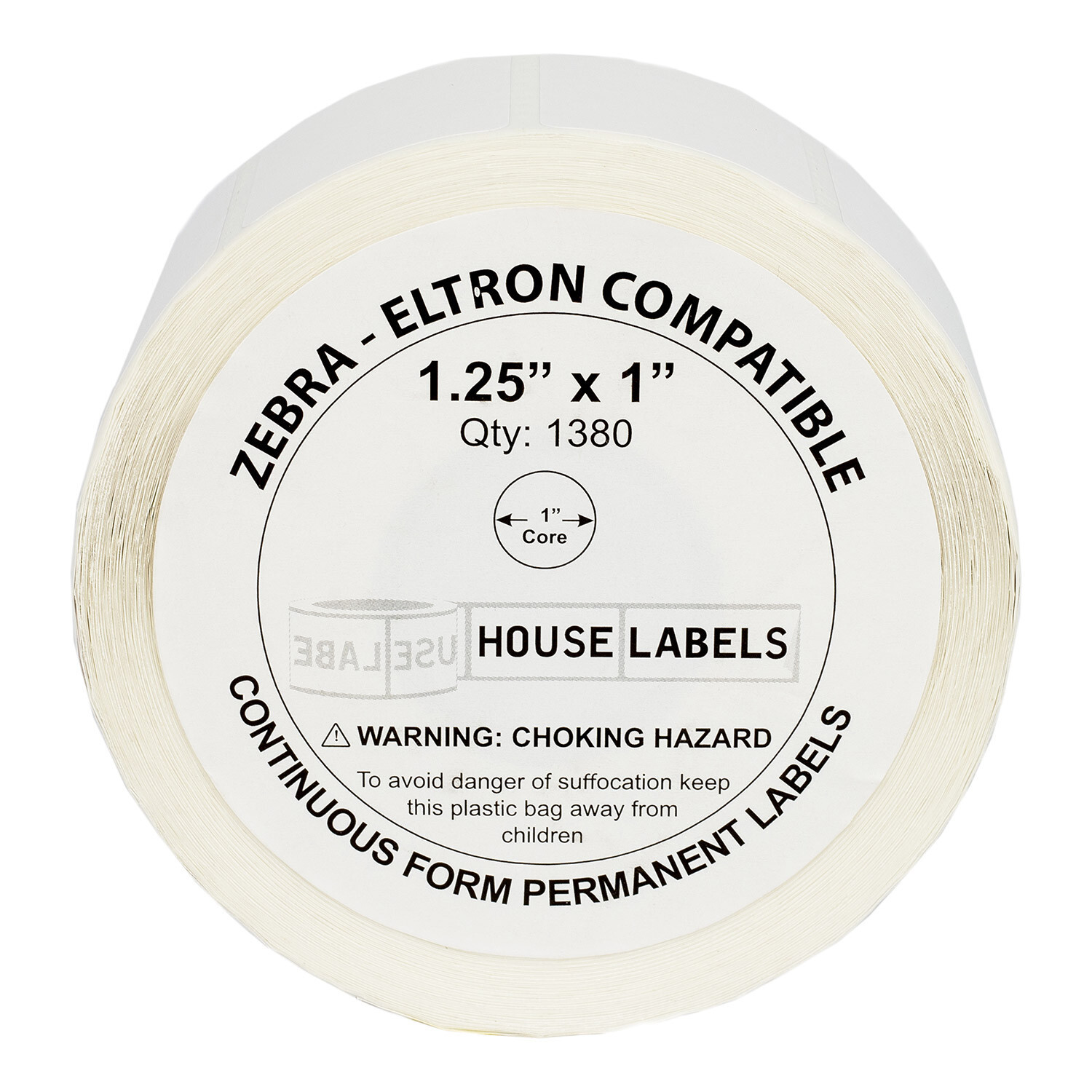 ZEBRA / ELTRON 1.25×1 (1-1/4″ x 1″) Direct Thermal Labels – (18) Rolls of 1380
