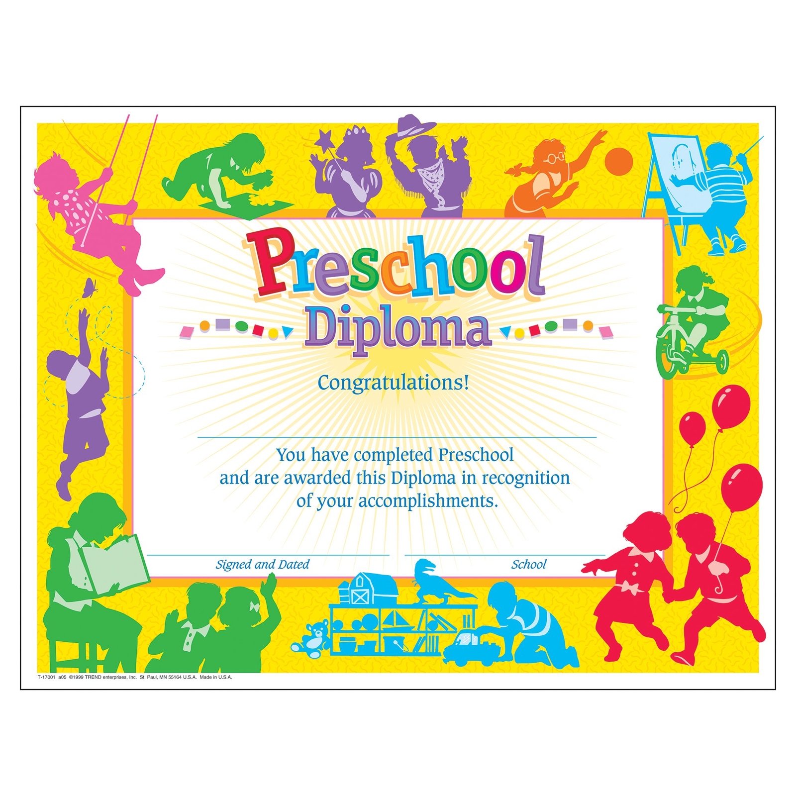 Classic Preschool Diploma pack of 30