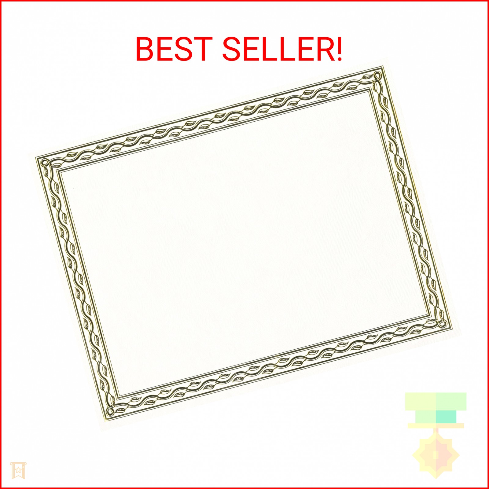 Geographics Serpentine Gold Foil Certificates – 8.5″ x 11″, 12 per Pack – Premiu