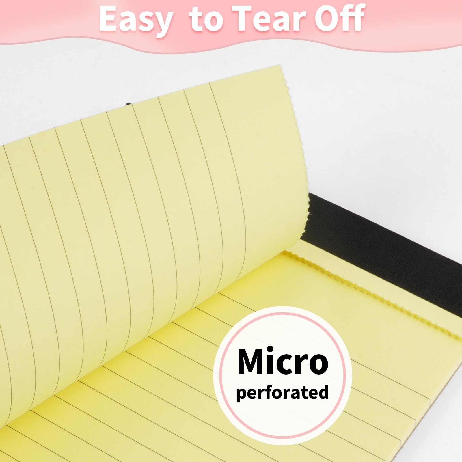 Legal Pads 5″ X 8″, 6 Pack Colored Note Pads, College Ruled Yellow Lined Pape…