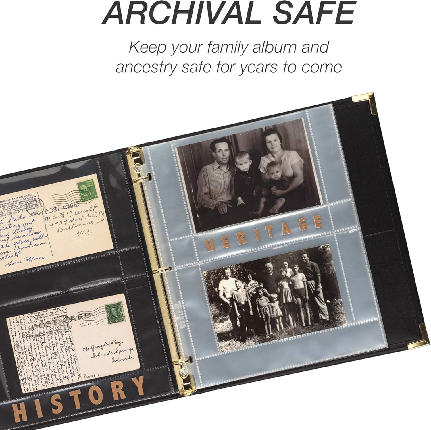 4X6 Photo Pages for 3-Ring Binder 4X6, 25 Pack, Holds 100 Pictures, Each 2-Pocke
