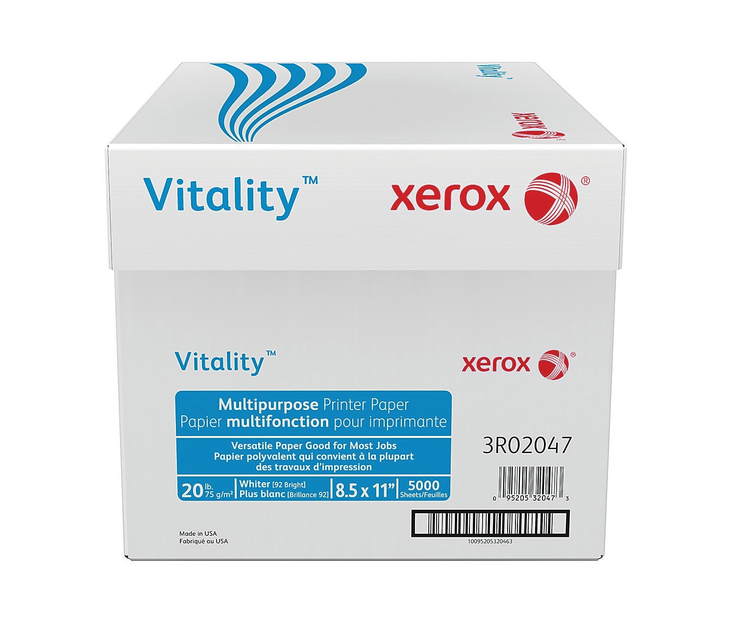 Xerox Vitality 8.5″ x 11″ Multi-use Printer Copy Paper 20 lbs 92 Brightness 5000