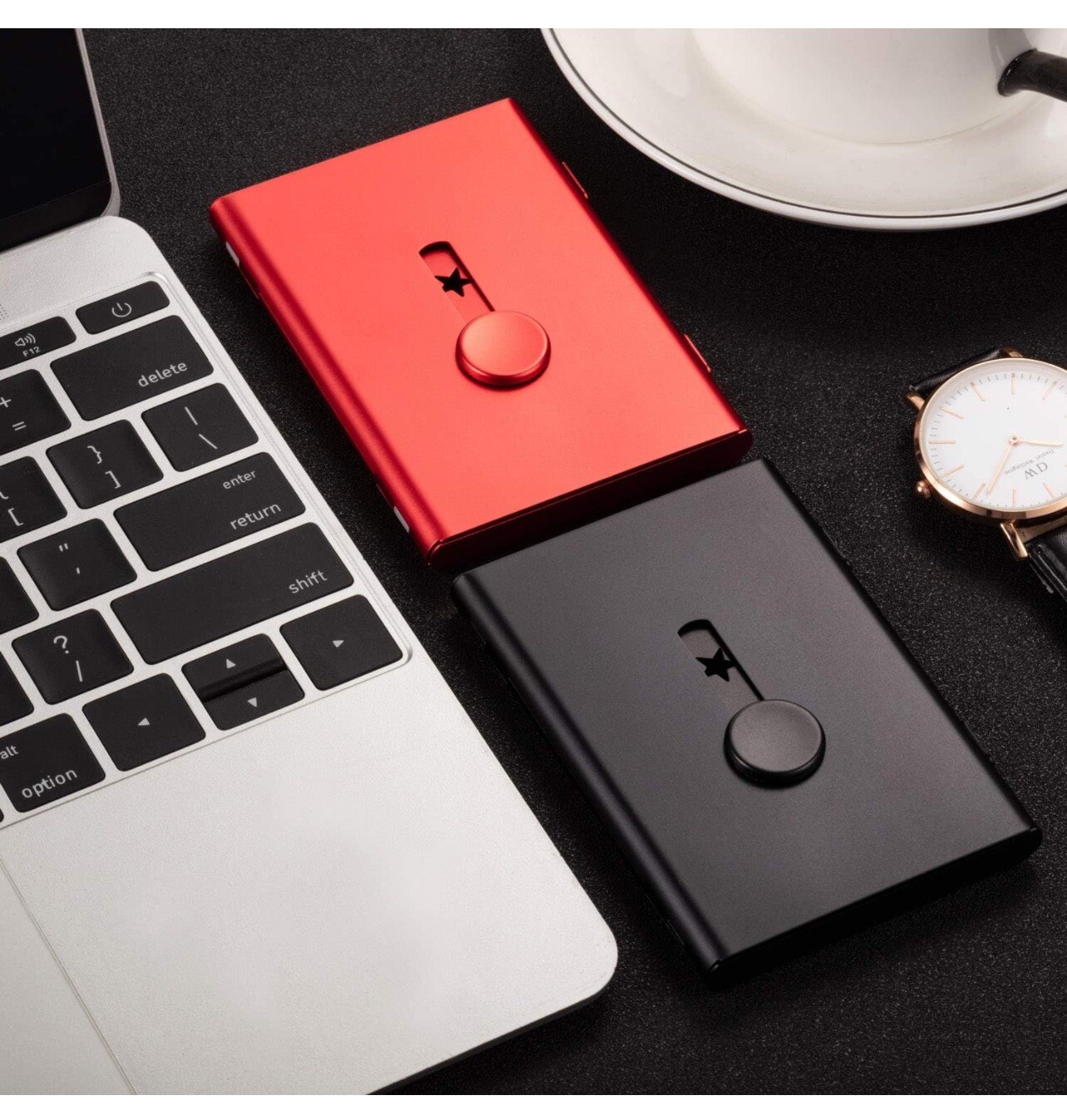 2 Pack Business Card Holder, Thumb Drive Business Card Case Portable Business Ca
