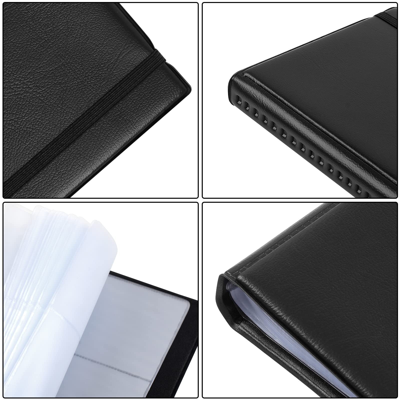 2 Leather pu Business Cards Holder Case Organizer 180 Name ID Credit Card Book