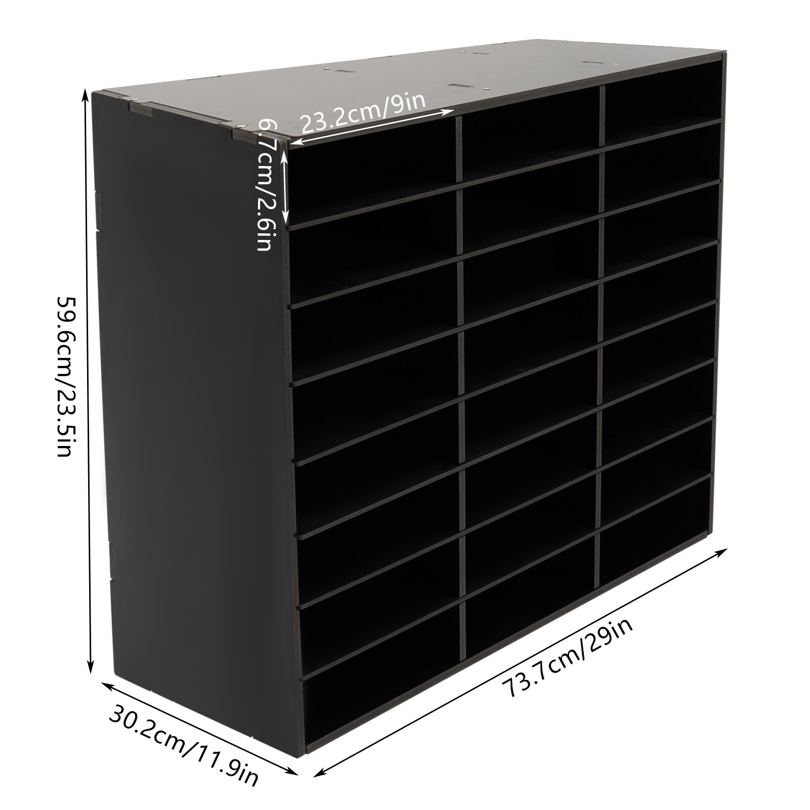 24 Compartments PVC Literature Organizer Desktop File Sorte Display Stand Black