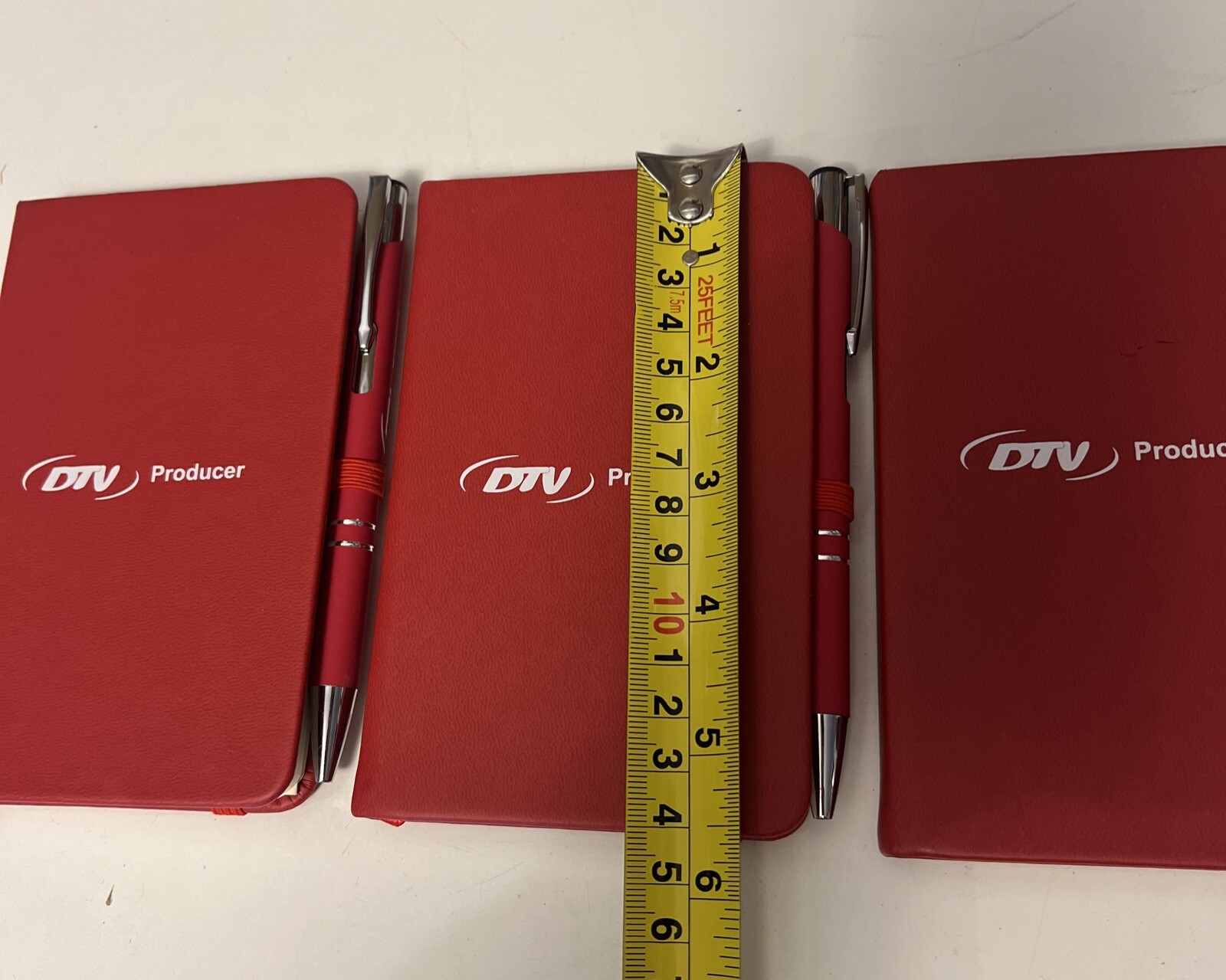 Lot Bundle of 3 Red Pocket Notebooks 3.5in X 5.5in Writing Travel Journal~W/pen