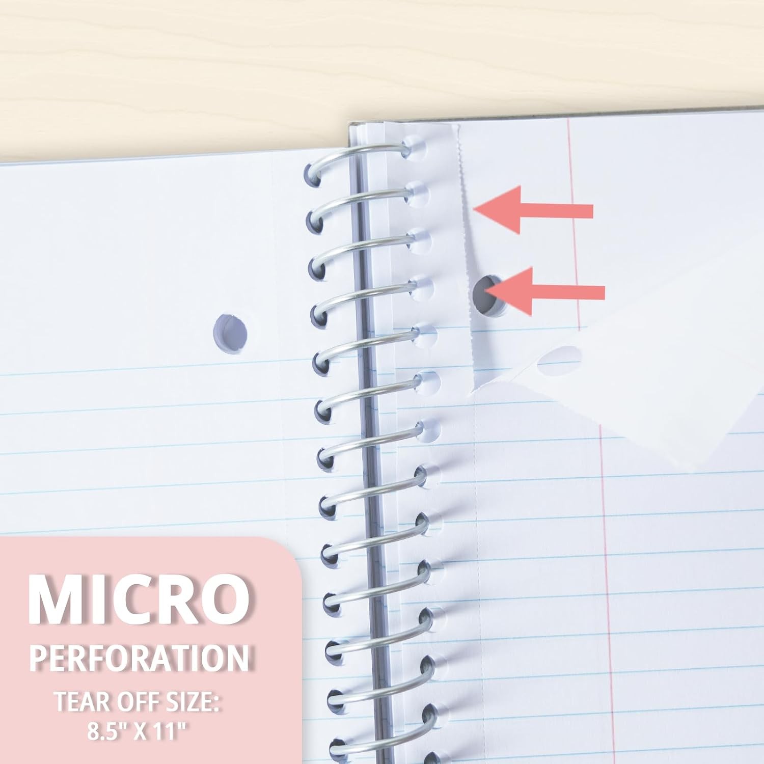 3 Subject Spiral Notebook, 3 Pack, College Ruled, 9 x 11 in, 150 Sheets,