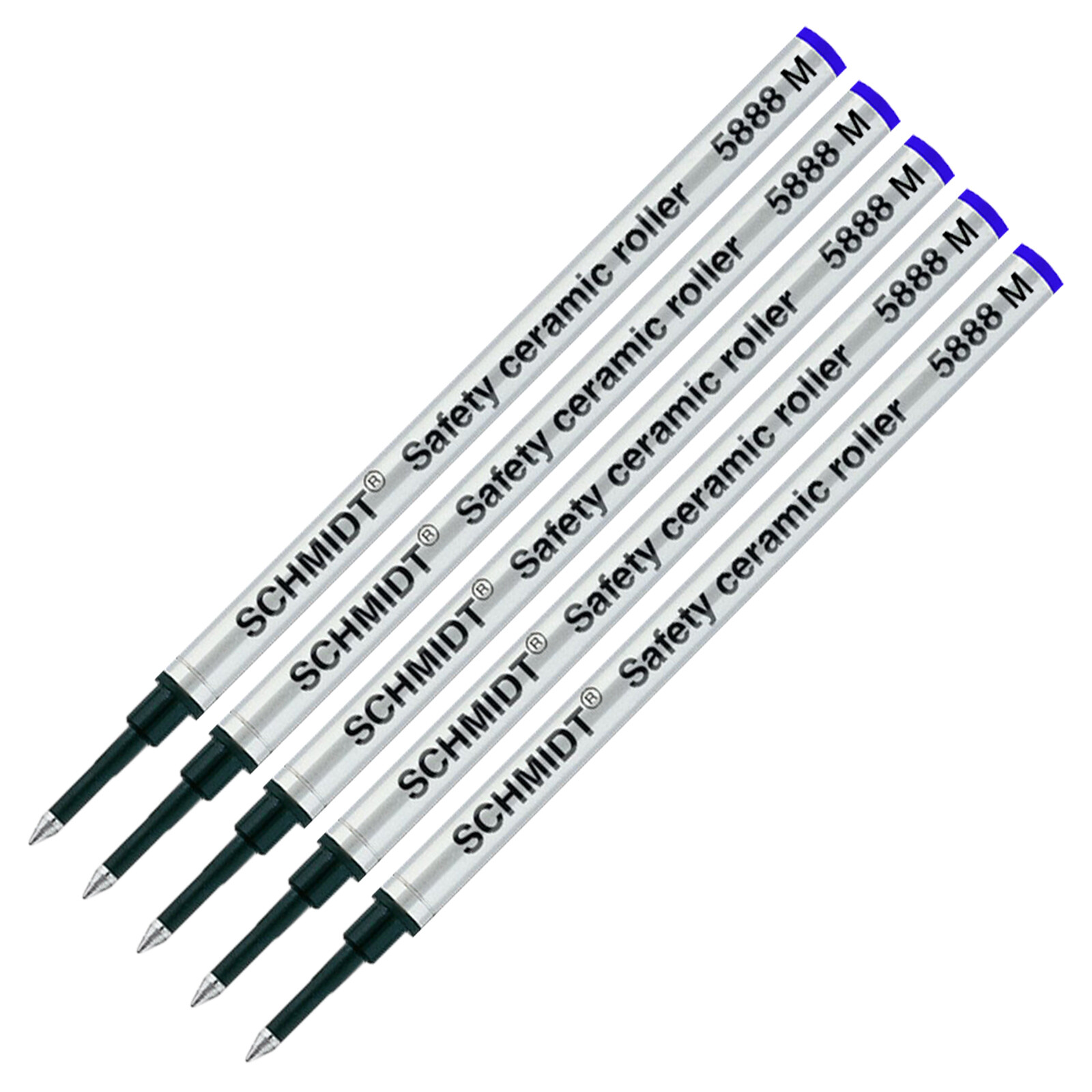 5X Genuine Schmidt 5888 Safety Ceramic Rollerball Refills, Blue Medium – 888