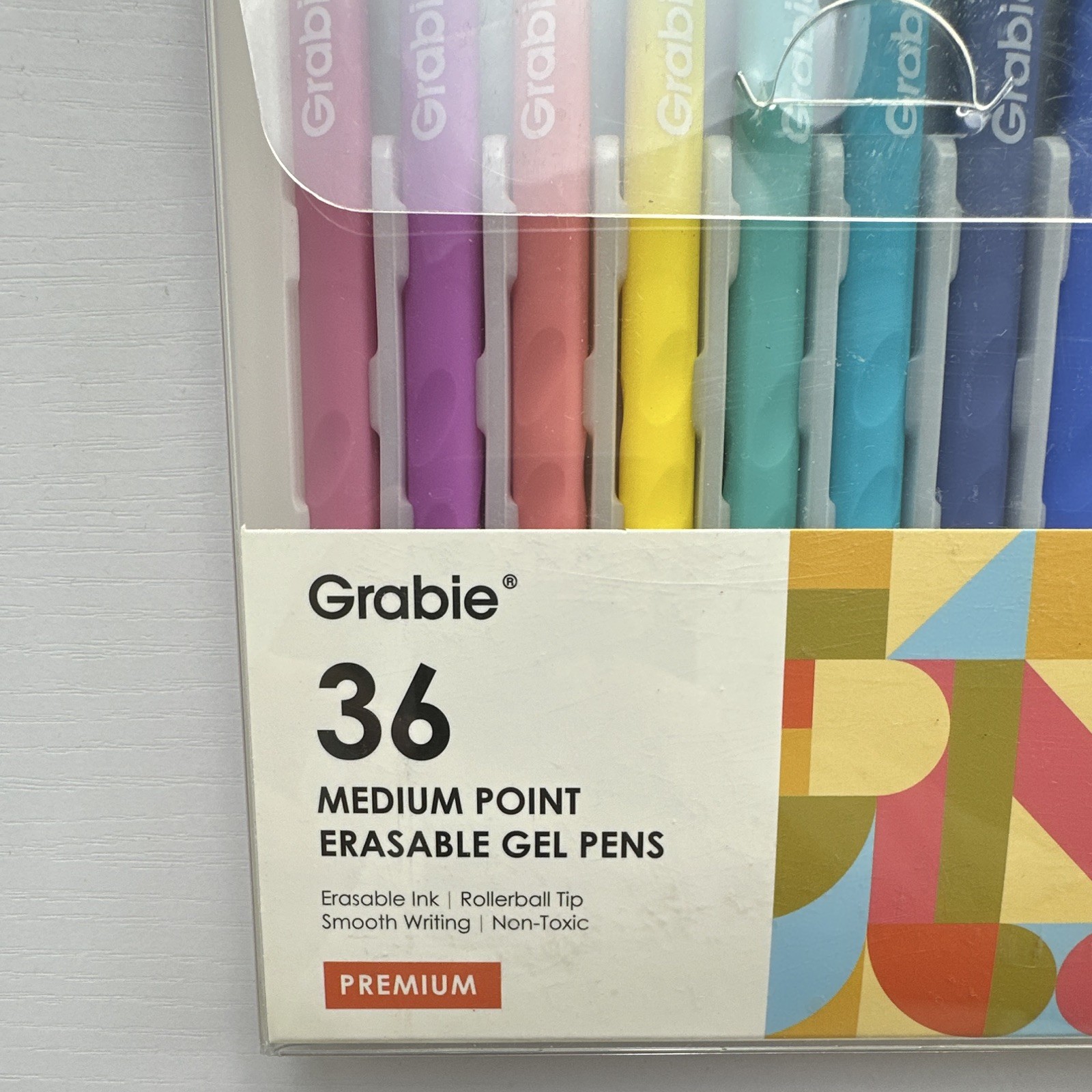 Grabie 36pc Medium Point Erasable Gel Pens Set, Rollerball Tip