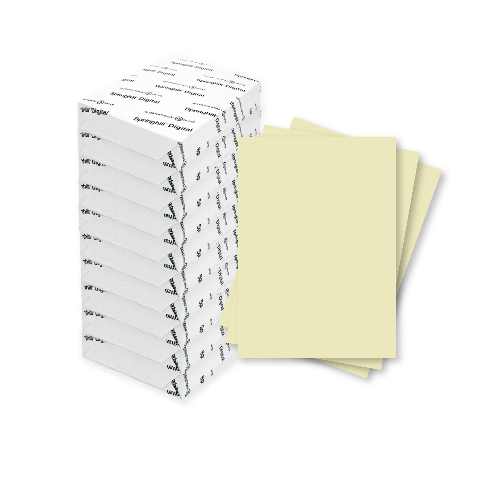 Springhill 8.5” x 11” Ivory Colored Cardstock Paper, 90lb, 163gsm, 2,500 Sheets