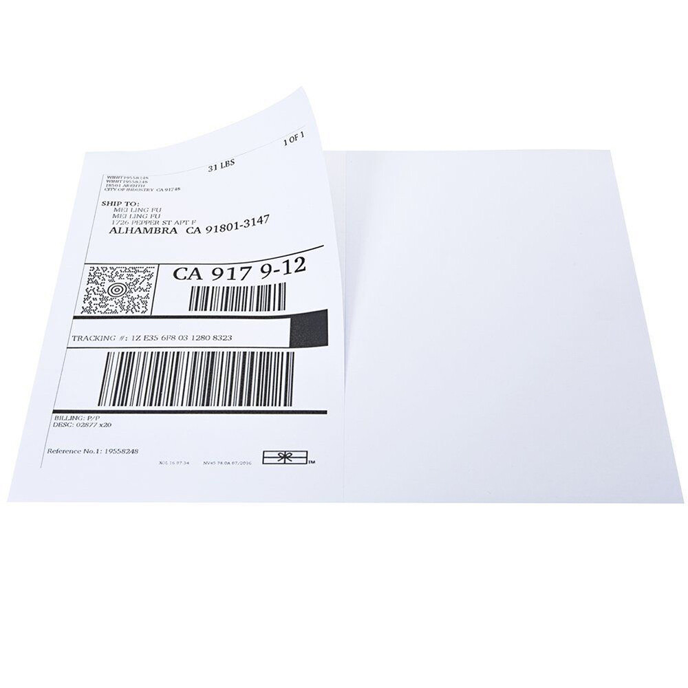 1000 Shipping Labels 8.5 x 5.5 Half Sheets Blank Self Adhesive 2 Per Sheet USA