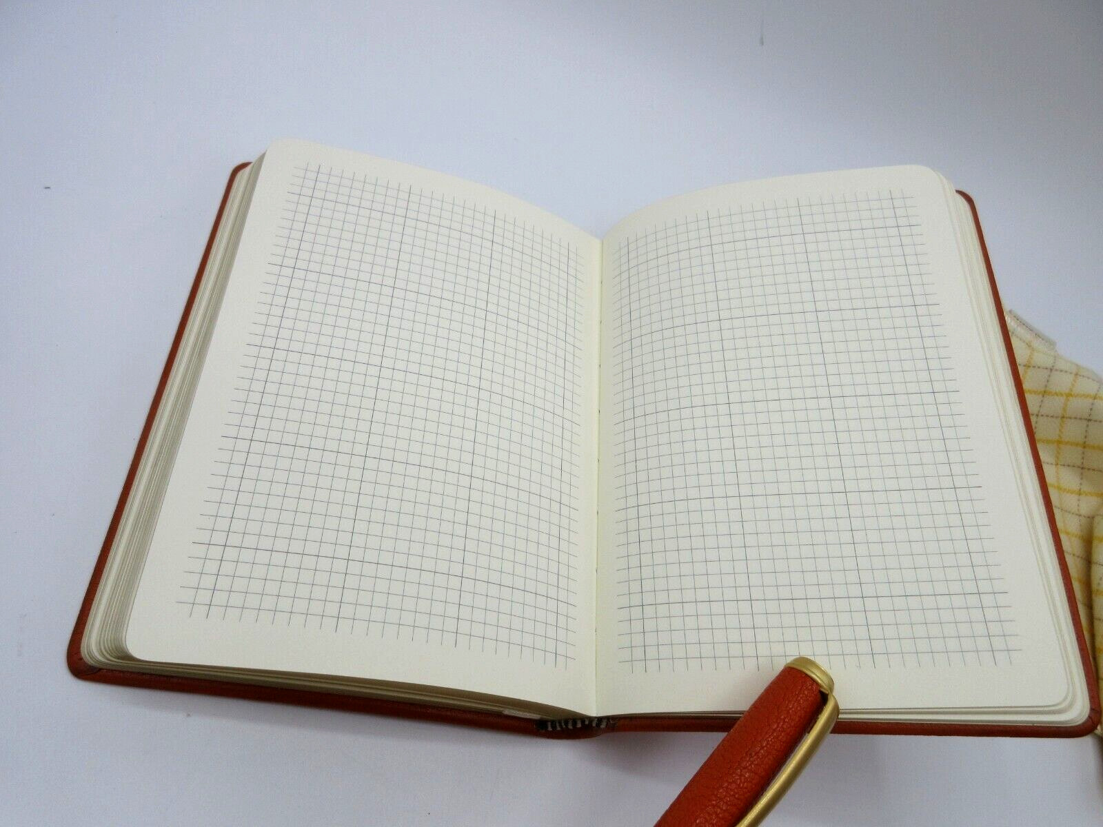 Graph Grid Lined Squared Paper Pages Leather Cover Journal 4×6″ Orange