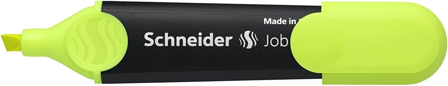 Schneider Job Highlighter, Chisel Tip 1 + 5mm Black Barrel, Yellow Ink Box of 10