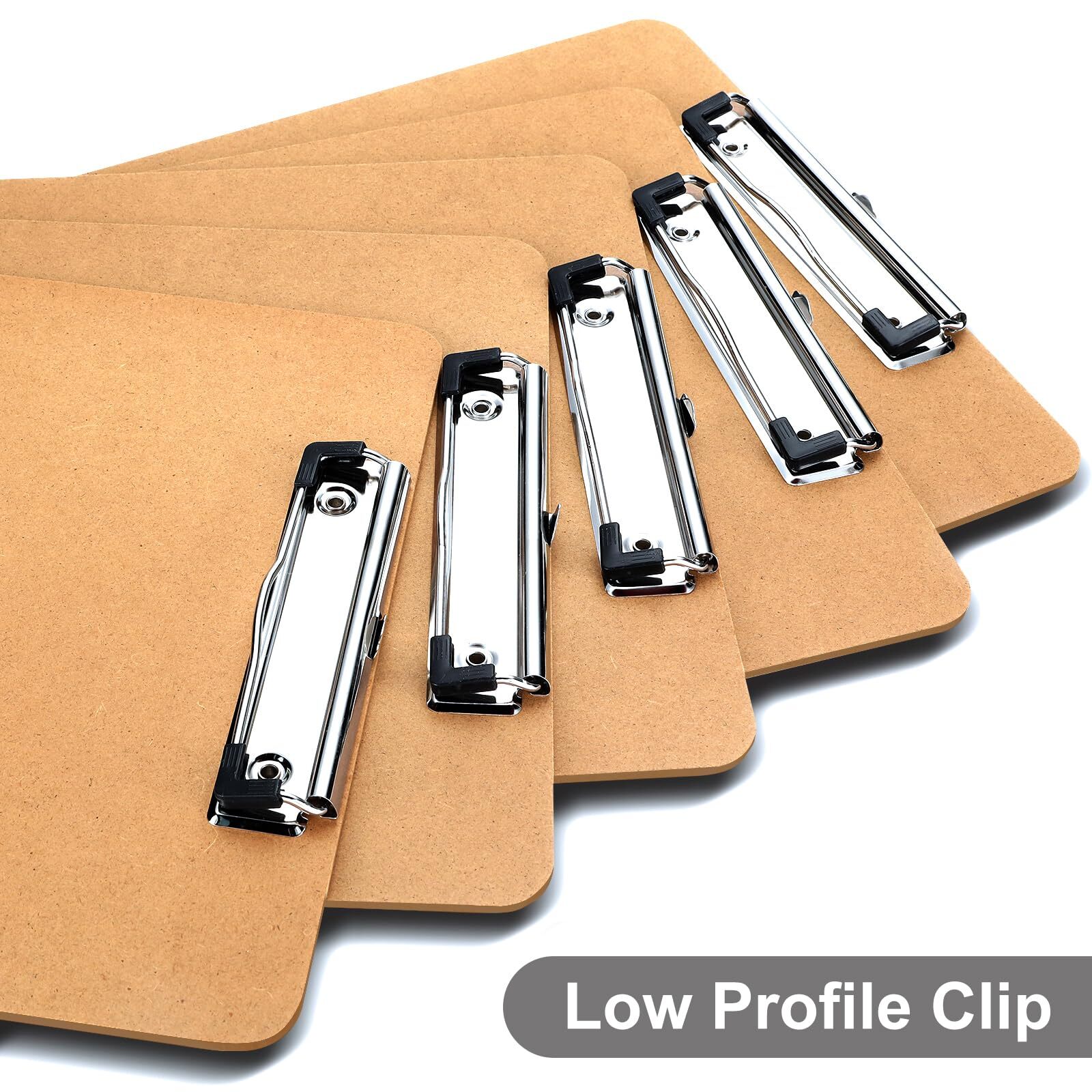 Wood Clipboards 20 Pack Letter Size 8.5×11 A4 Standard Low Profile Clip