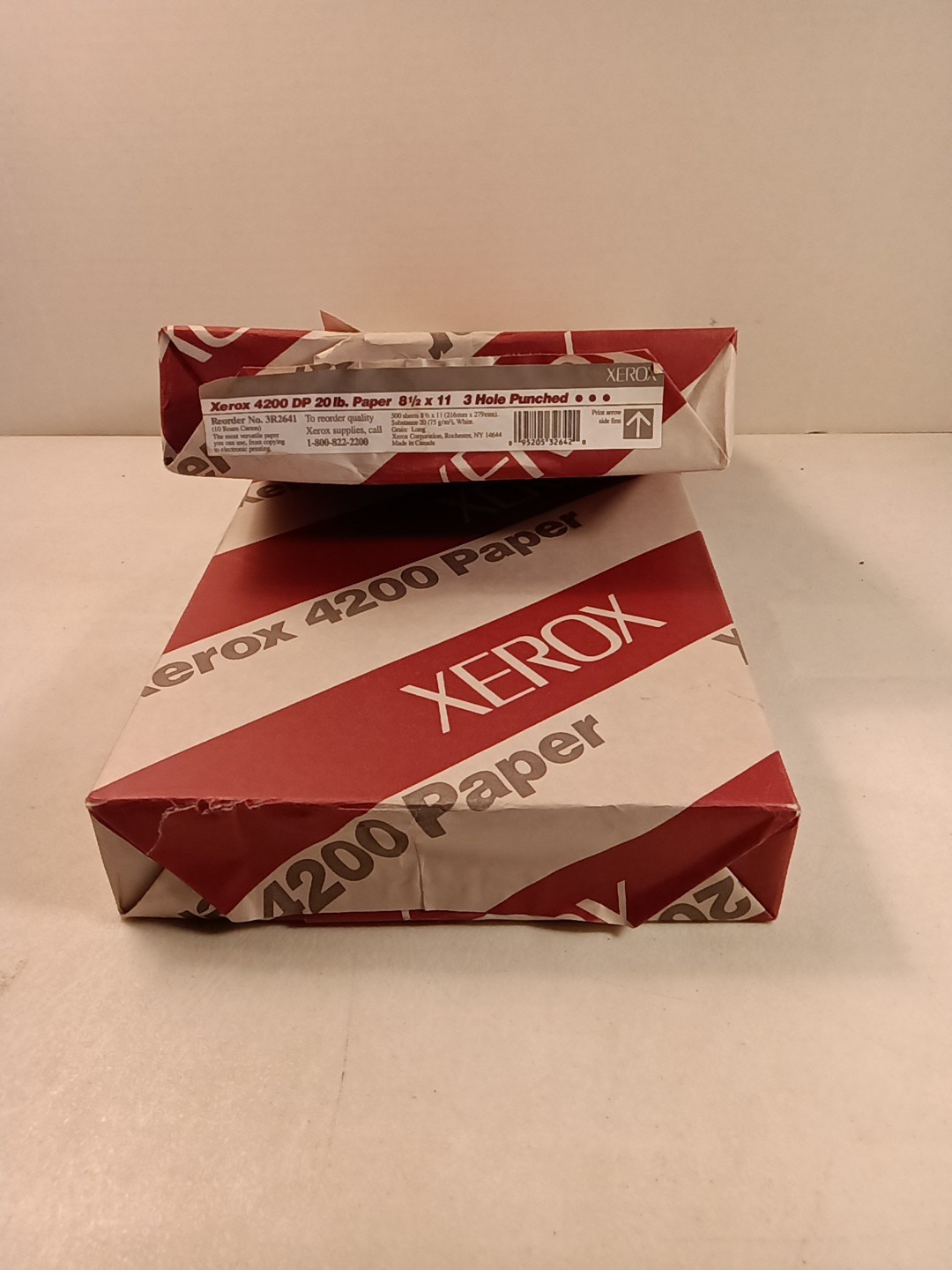2 Reams Xerox 4200 20 Lb. White Paper 8.5 X 11 3 Hole Punch Multi Purpose 3R2641
