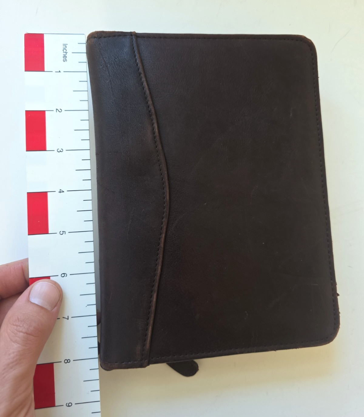 Franklin Covey Brown Top Grain Cowhide Leather Classic Full Zip Binder 6 Ring