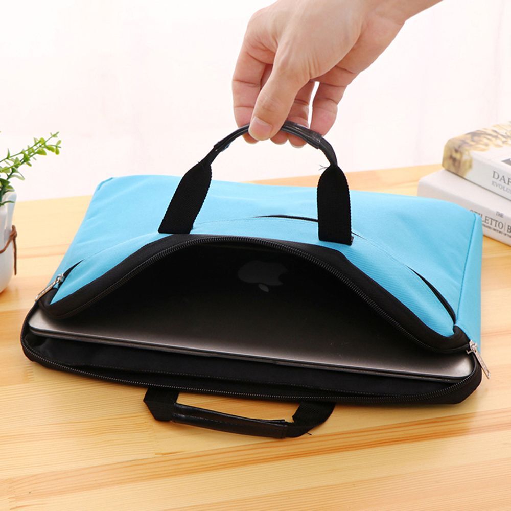Portable A4 Document Bag Double Layer Books File Holder Handle Zipper Waterproof