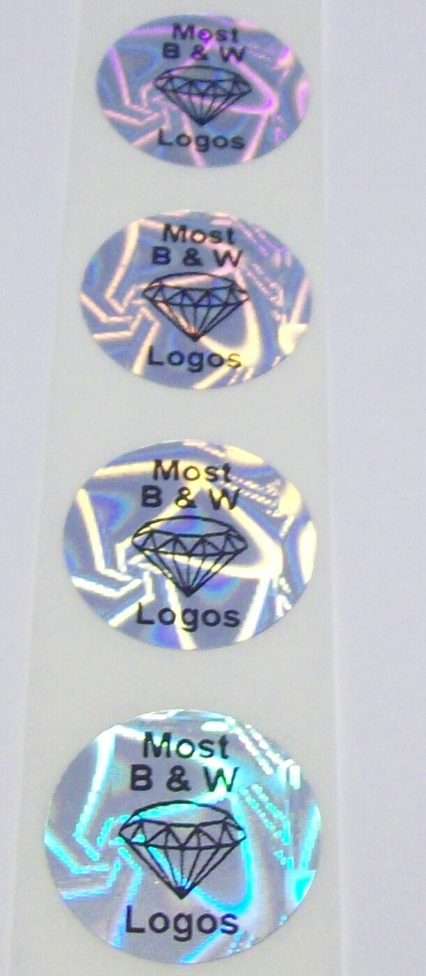 100 to 1000 Custom MGR20c 3/4″ Round Tamper Evident Hologram Adhesive Labels