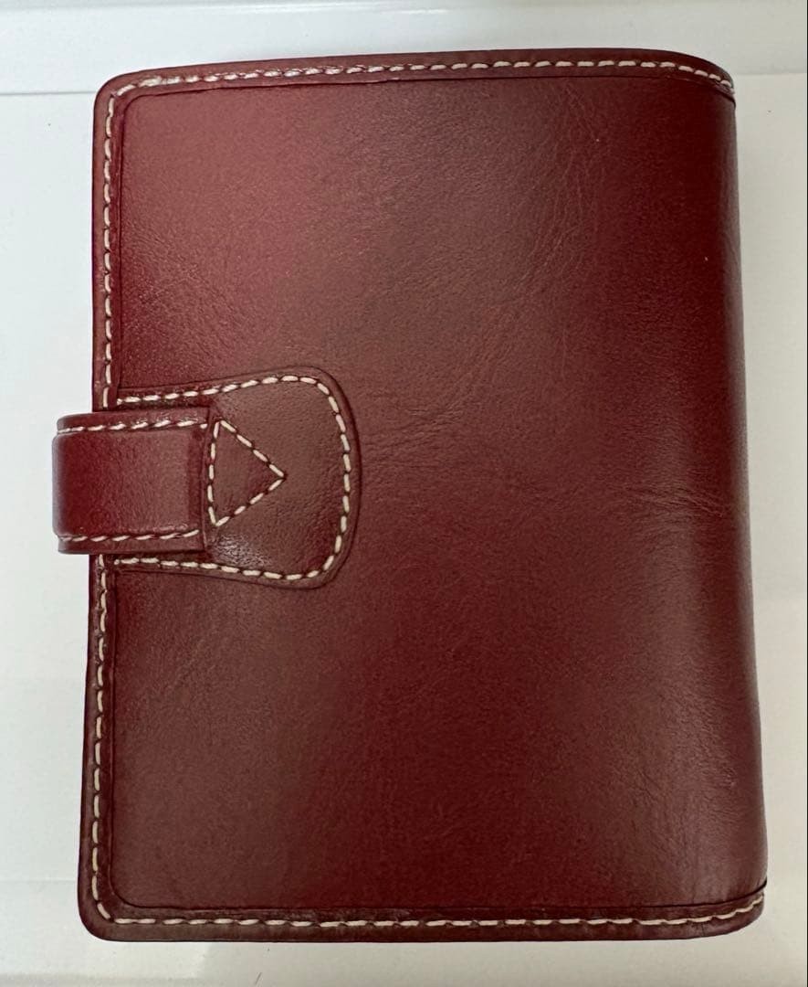 Filofax Malden Small 6 Hole Pocket Burgundy Leather Cover Unused W/ Box Japan