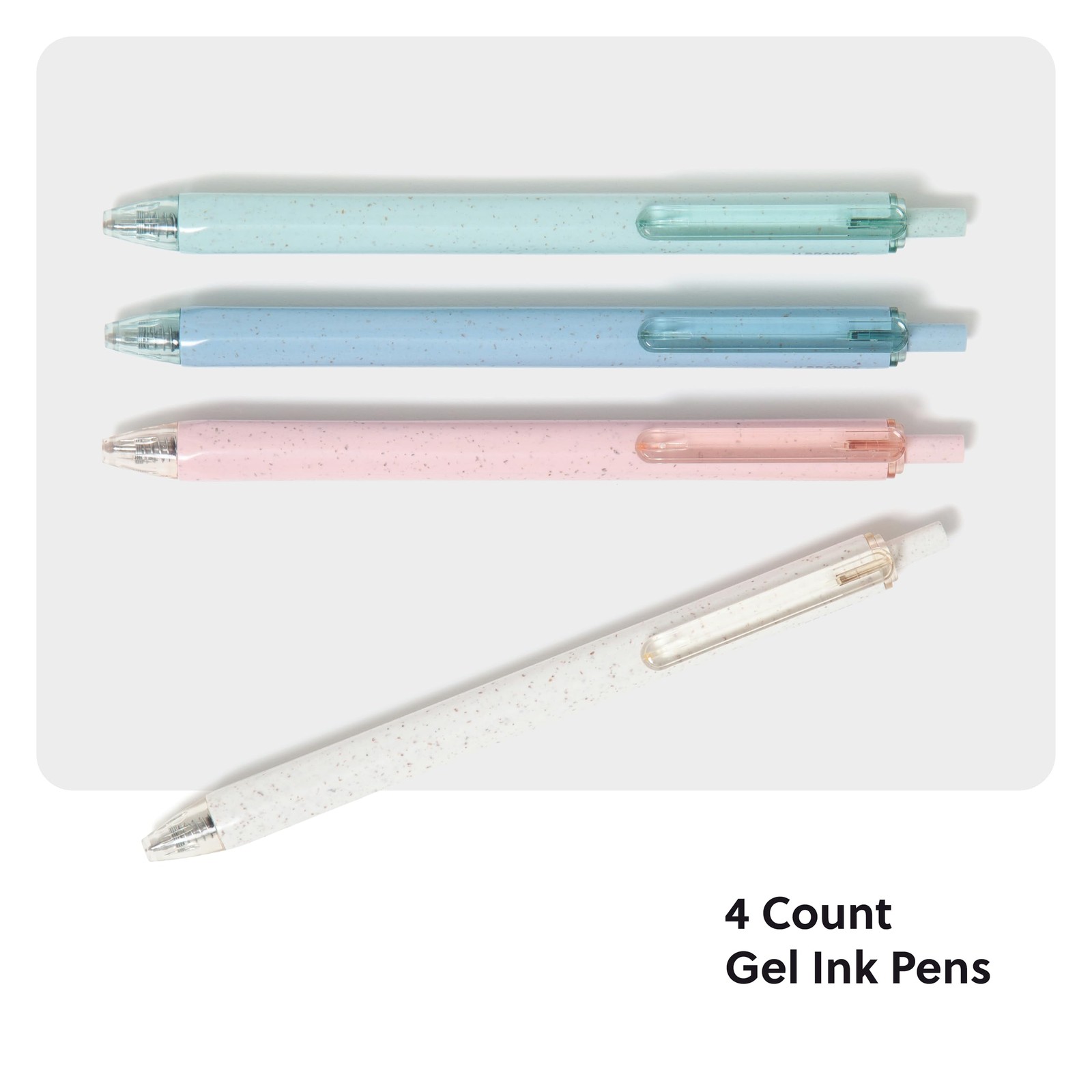 U Brands U-Eco Recycled Gel Pens, 1 Count (Pack of 4), Pastel Speckle