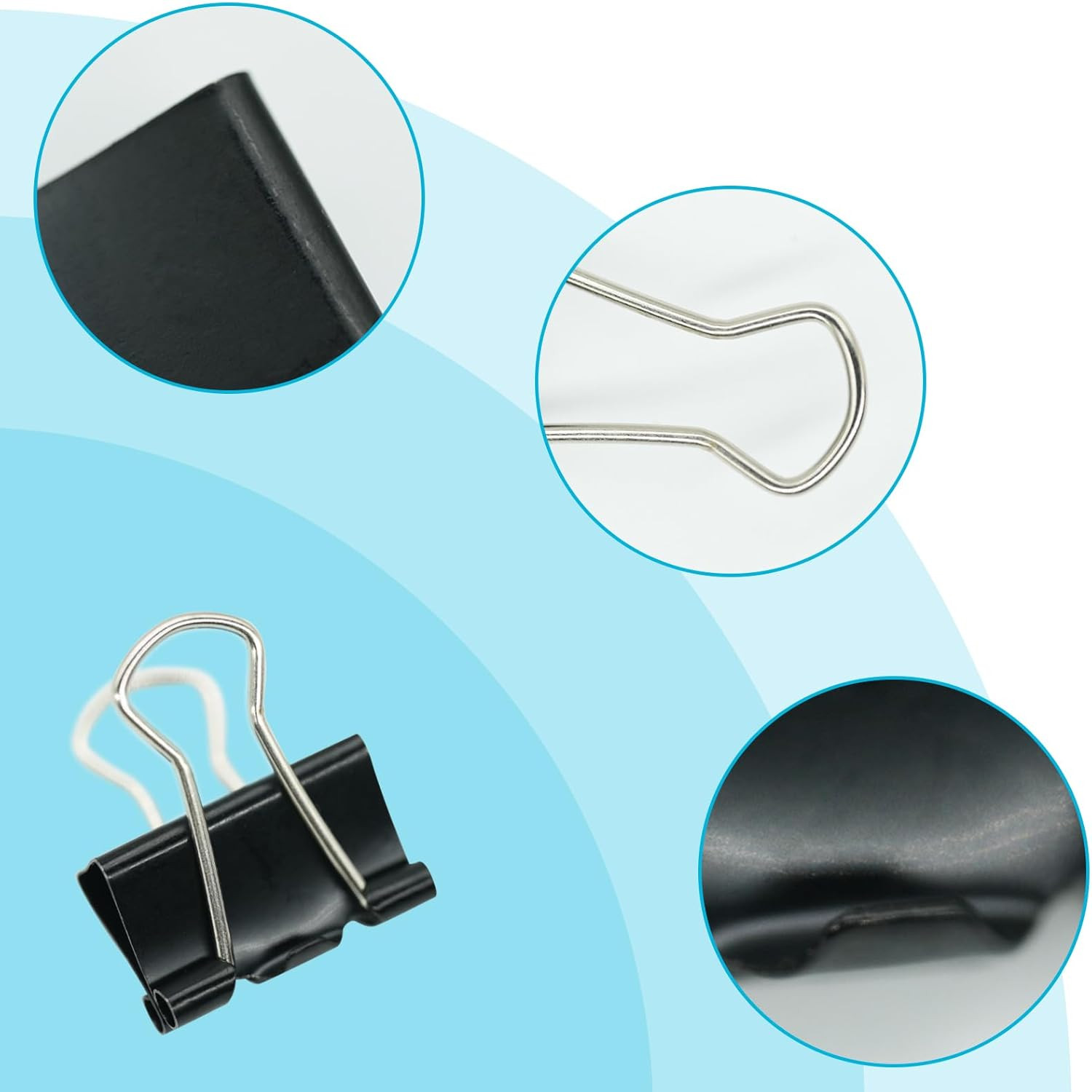48Pcs Mini Binder Clips 0.5 (13mm), Black Paper Clips for Office & School Suppli