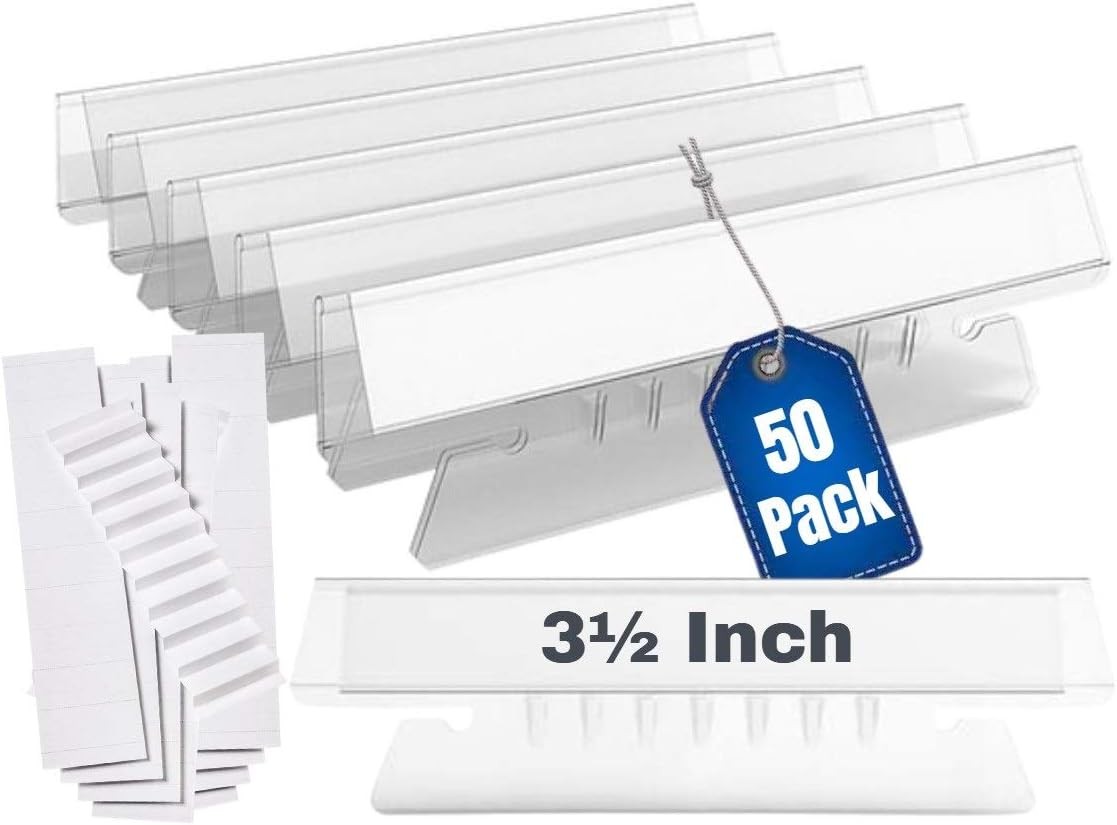 Clear Hanging Folder Tabs, and Inserts 3-1/2″ x 5/8″, 50/Pack (3 1/2″)