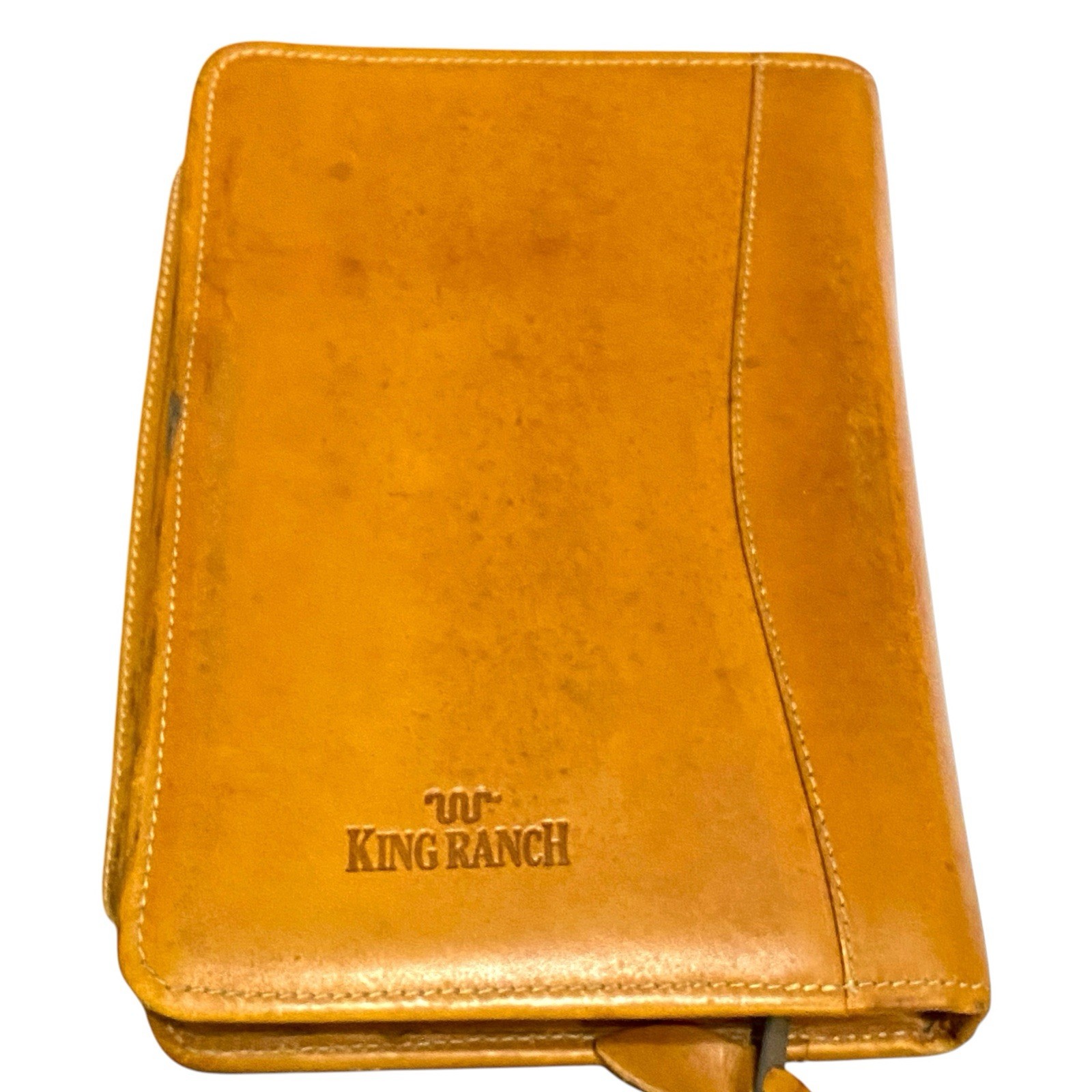 King Ranch Vintage Leather Portfolio Address Book Notebook Holder Daily Planner
