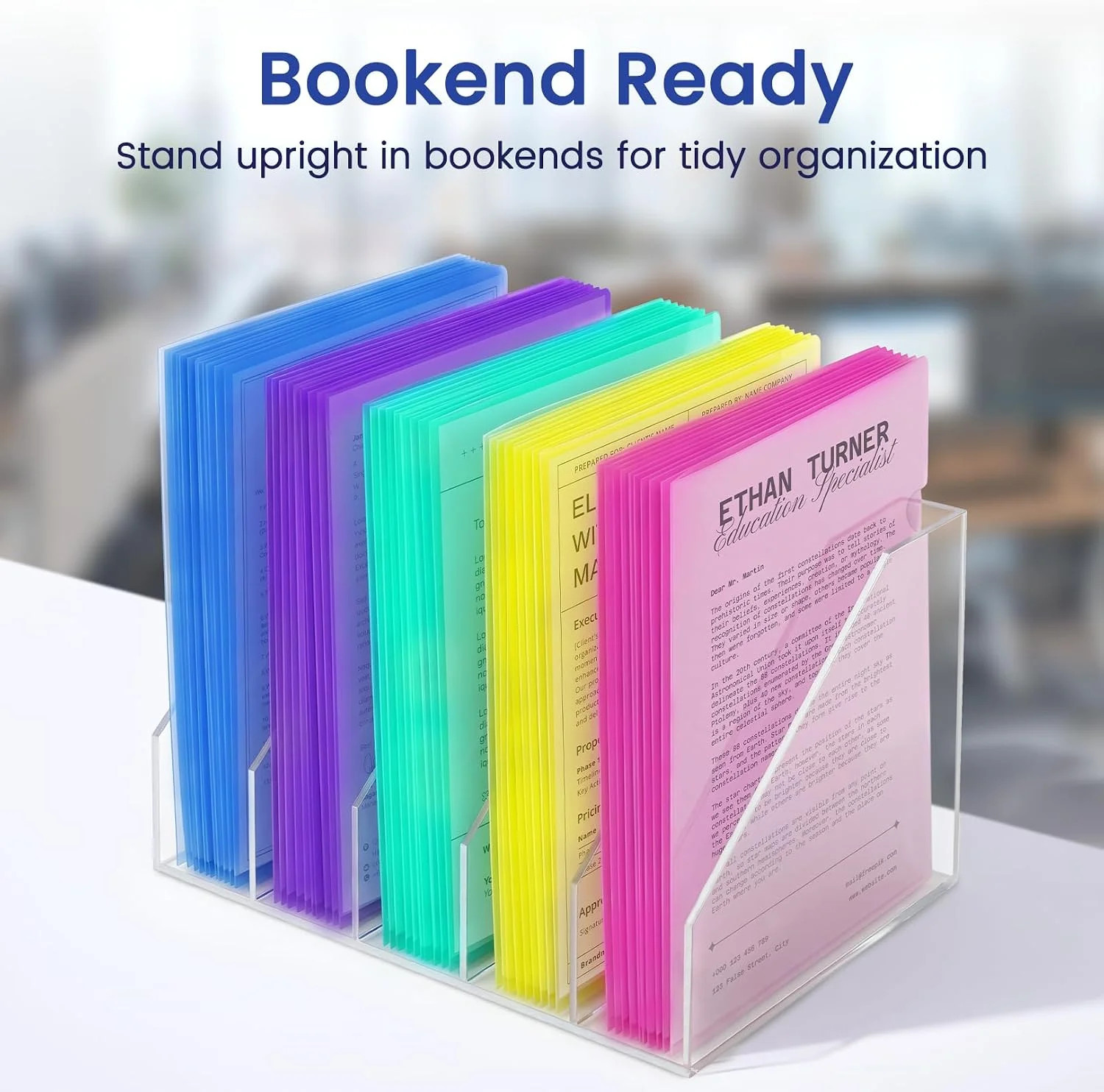 Sooez 25 Pack Clear Document Folder Project Pockets, Clear Plastic Folders Lette
