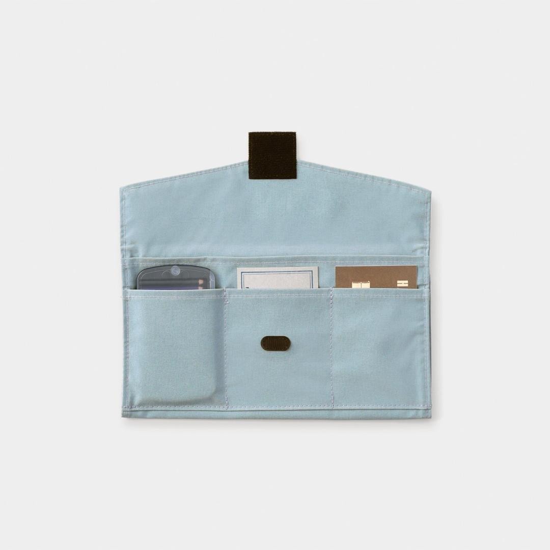 Traveler’s Notebook TO&FRO Zipper Case Regular Size Blue Gray Water Repellent