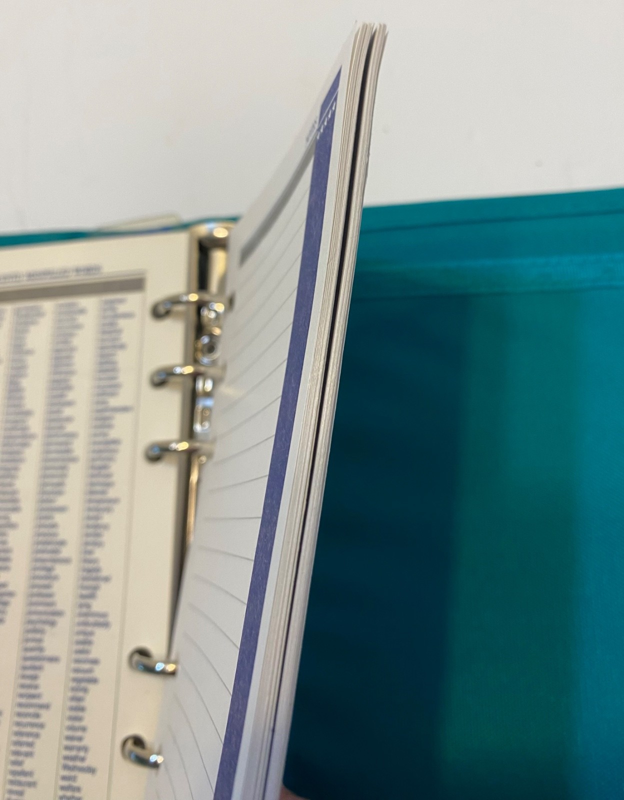 Five Star Planner Agenda Organizer Binder Teal Nylon 7” x 6” Vtg 90s