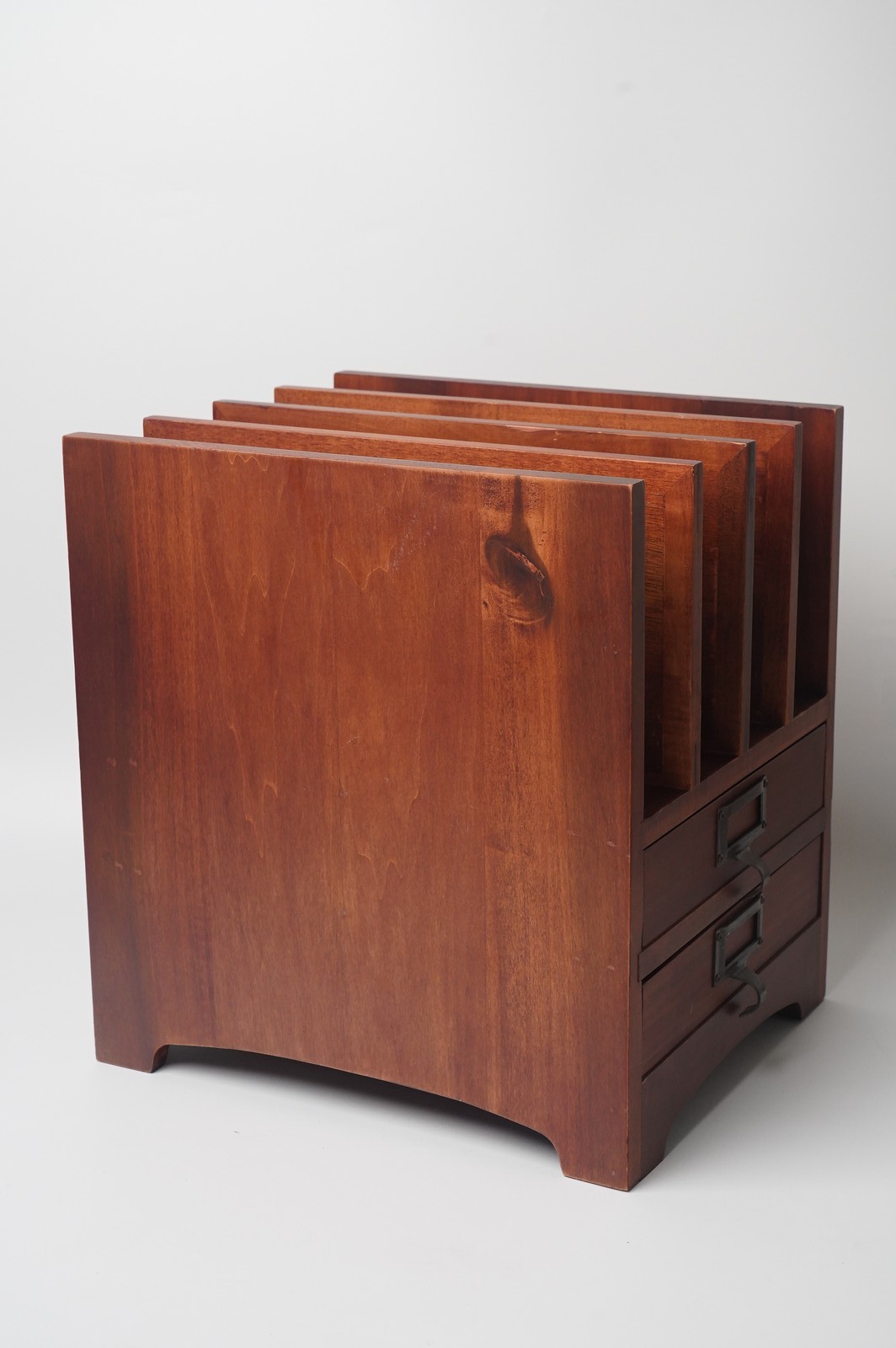Pottery Barn Thailand Mission Style Wood Desktop Organizer 2 Drawers