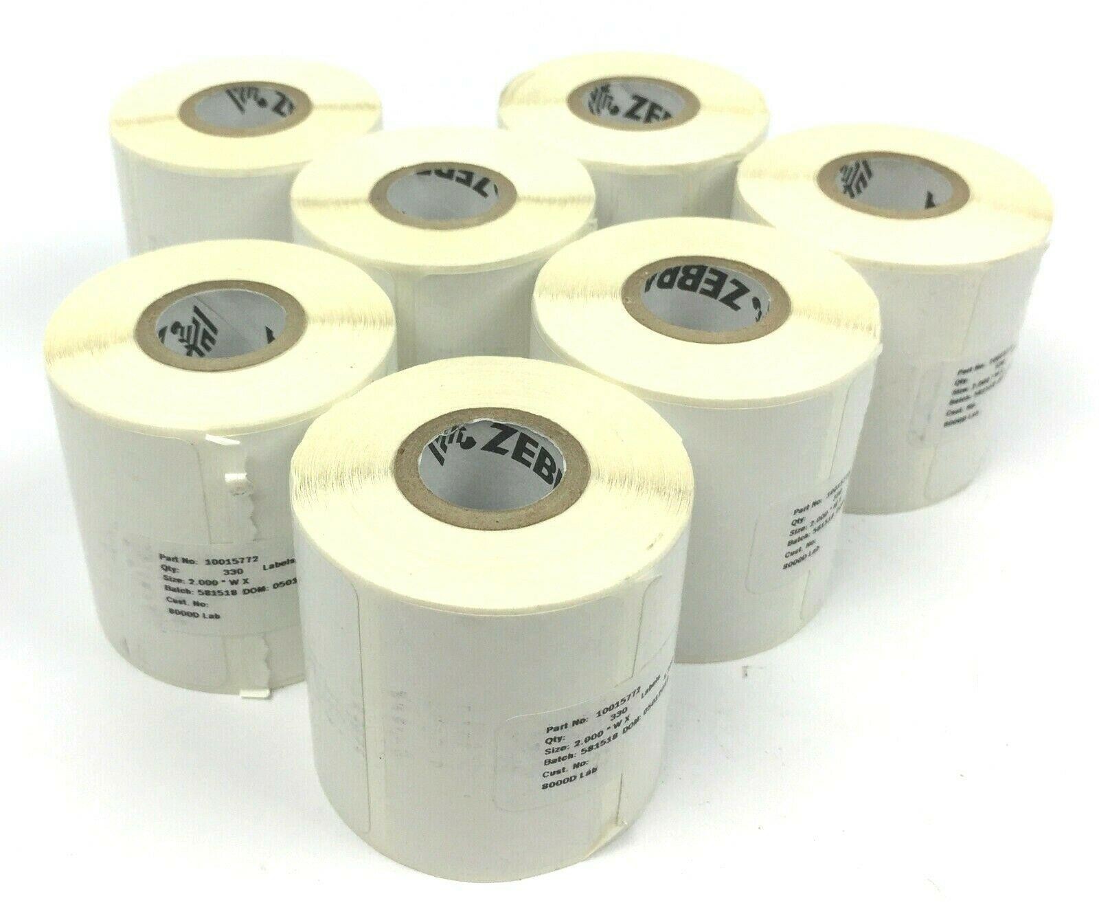 Zebra 2.0″ x 1.250” 8000D Genuine Lab White Thermal Labels 10015772 – 7 Rolls