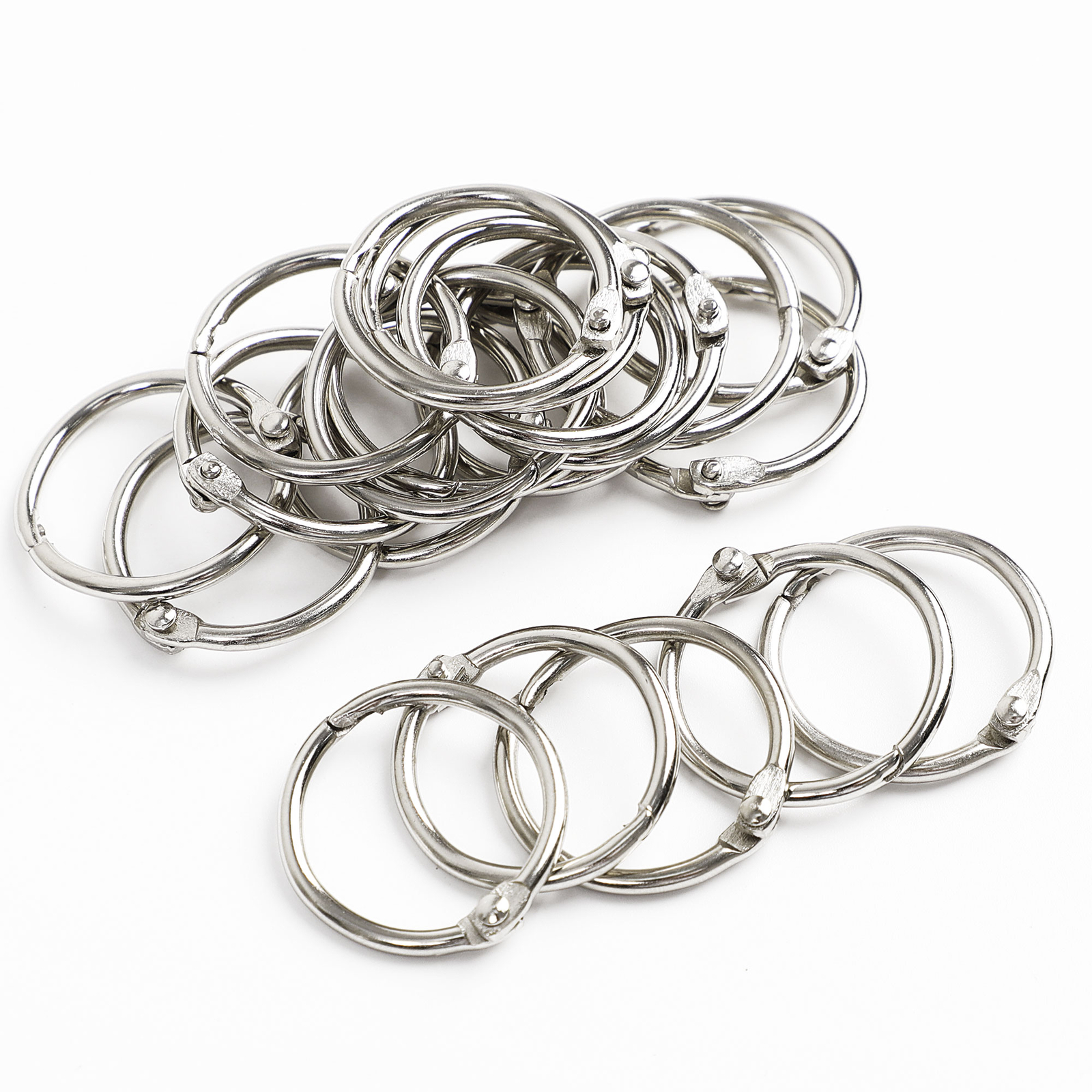 1″ Loose Leaf Binder Rings Metal 20 pcs Office Book Rings Hinge Locking Rings