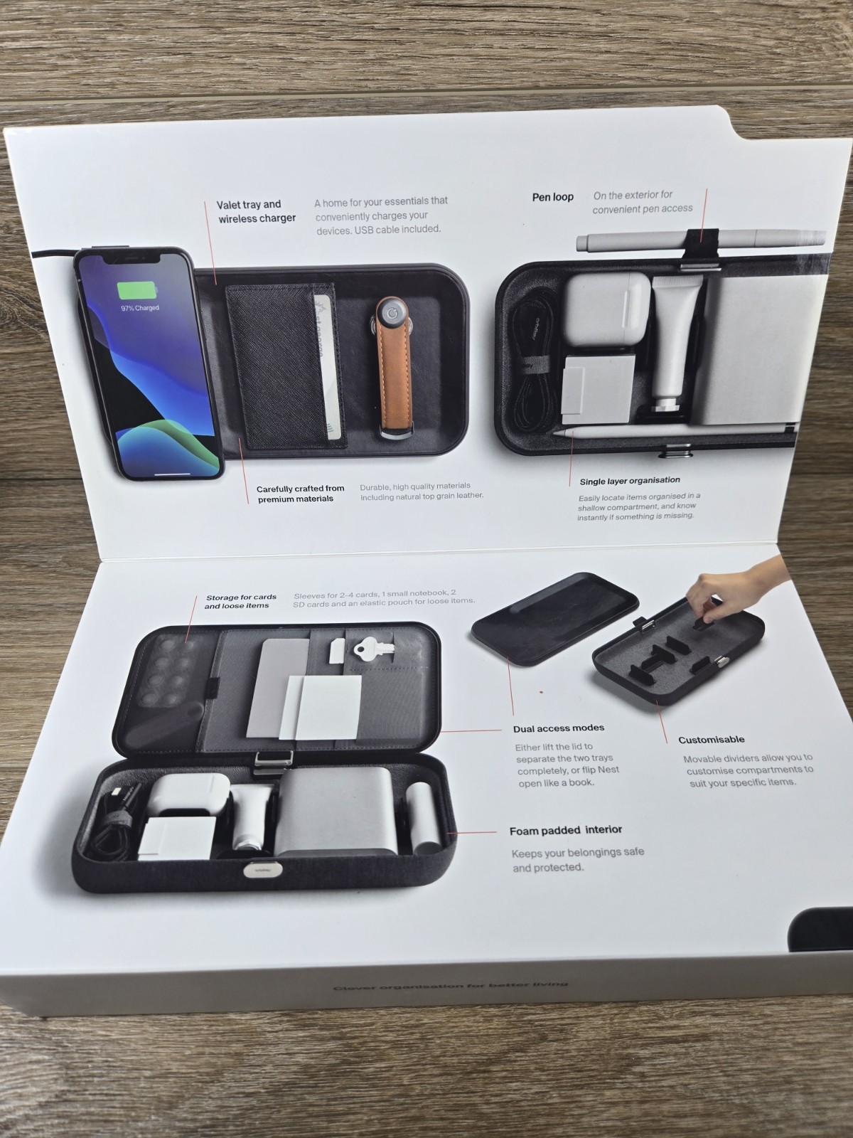Orbitkey Nest | Portable and Customizable Desk Organizer Case W/ “Company Logo”