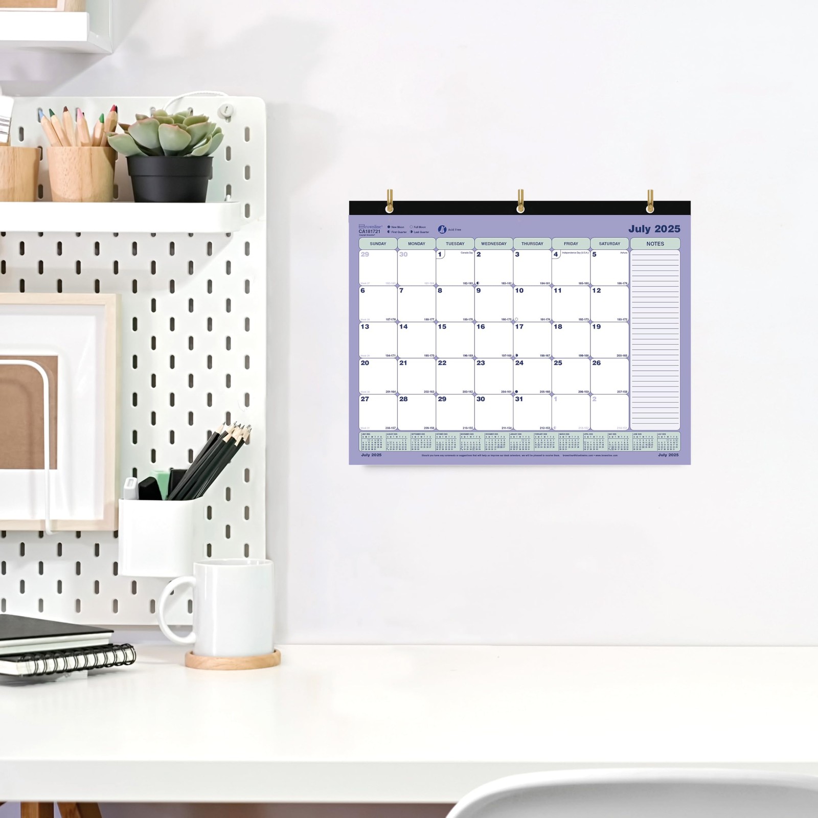 2025-2026 Academic Desk Pad Calendar, 11 x 8.5, 13 Month, July – July, Small