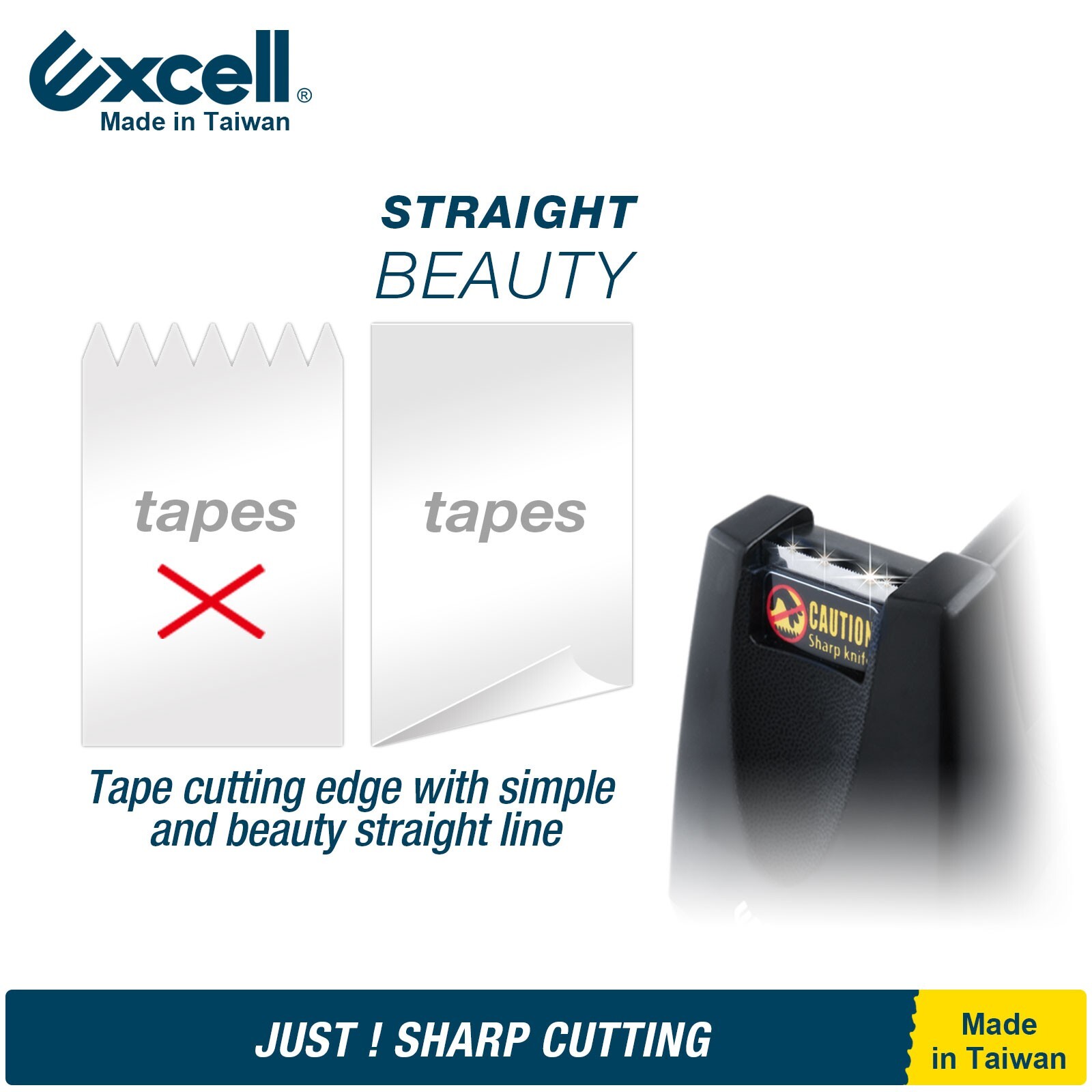 Excell Lightweight Desk Tape Dispenser 1″ Core 3/4″ Tape, Non-Skid Base, No Tape