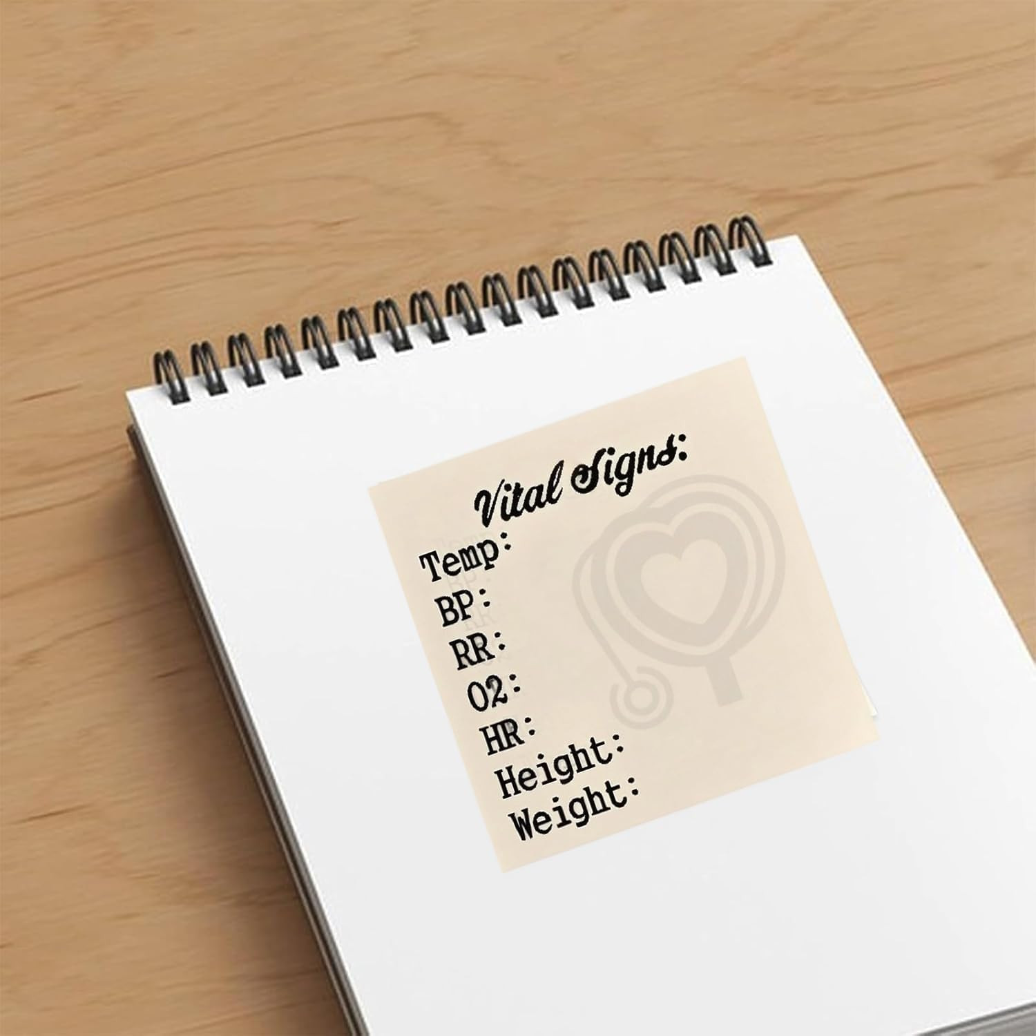 200 Nurse Sticky Notes for Vital Signs – 3″ Health Monitoring Notepad Pack