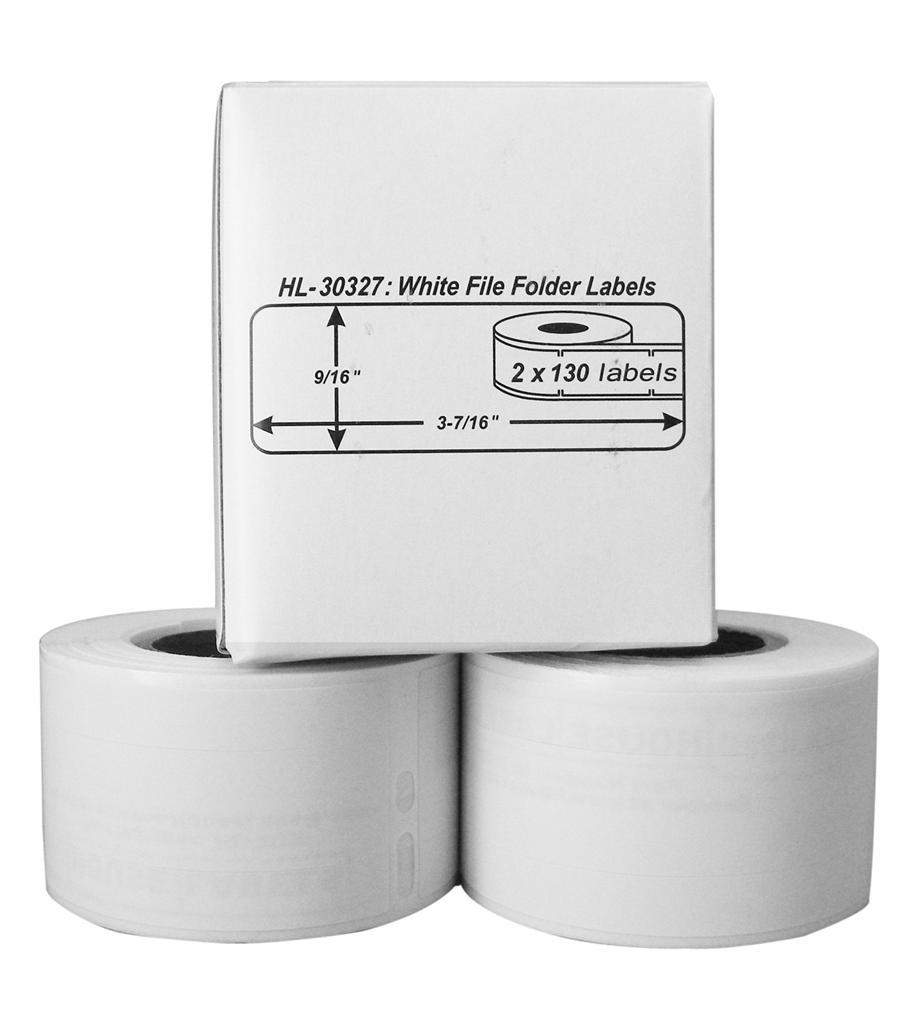 DYMO 30327 / 30576 Direct Thermal File Folder Labels – (2) Rolls of 130