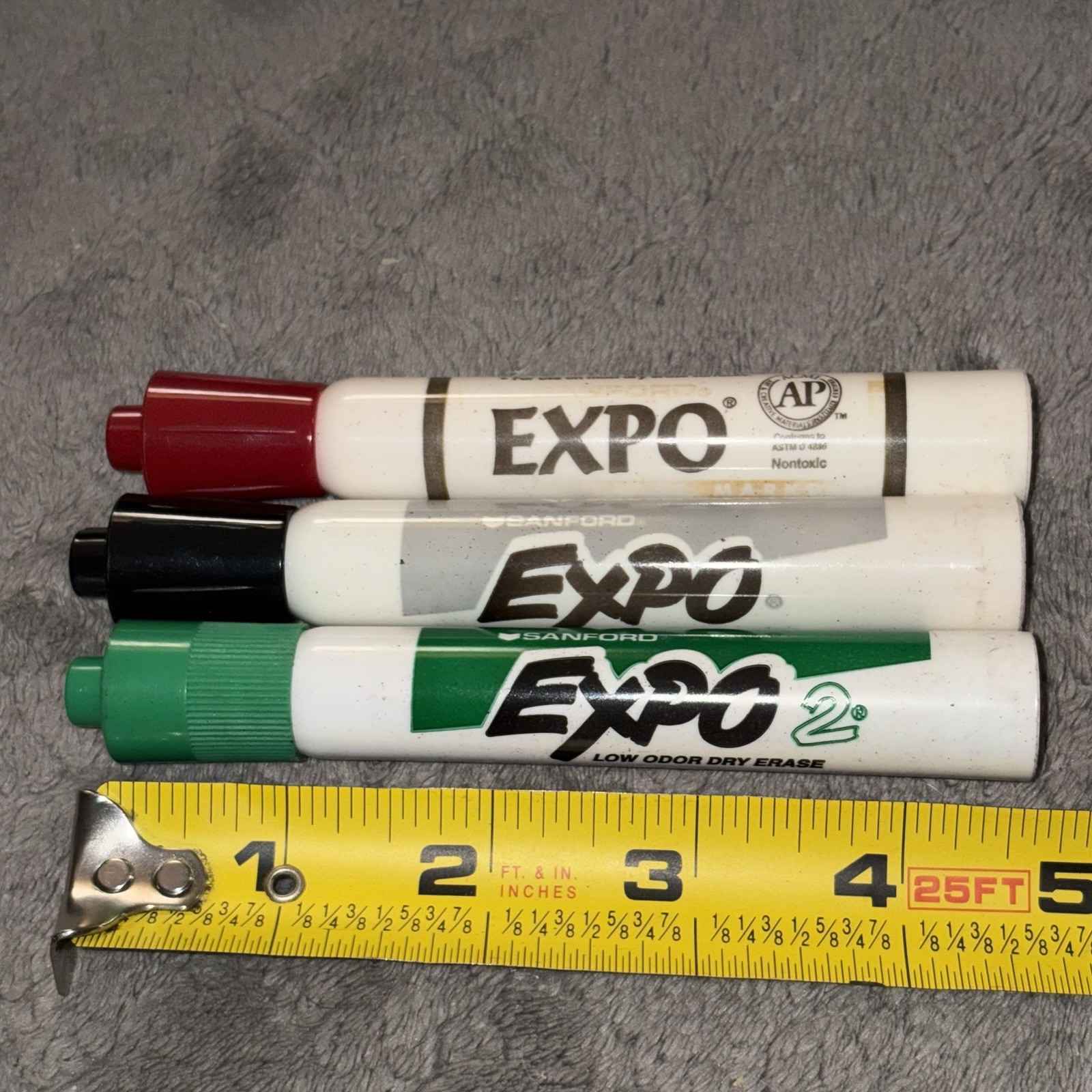 3 VTG Sanford Expo 2 Dry Erase Markers Original Lot Red Green Chisel USA Smelly
