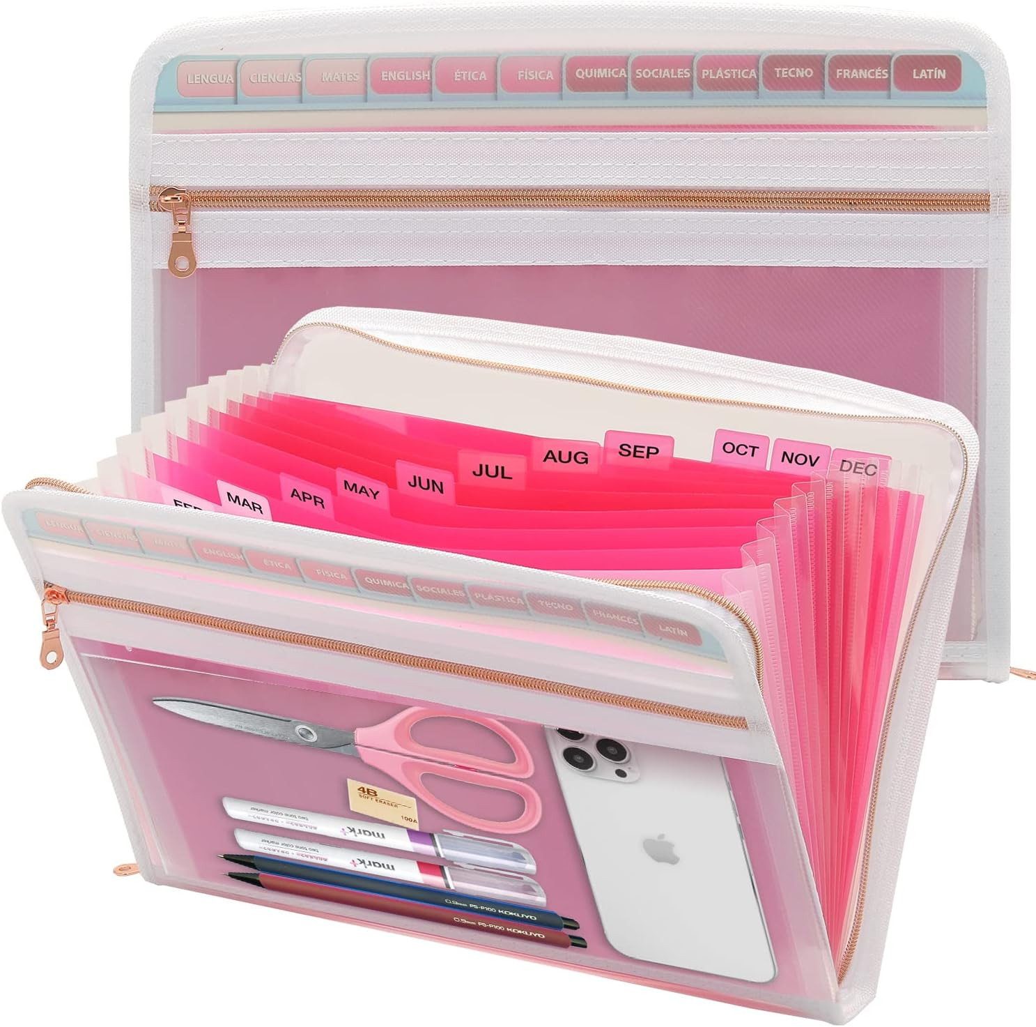 13 Pocket Zippered Expanding File Folder, Accordion File Organizer for Documents